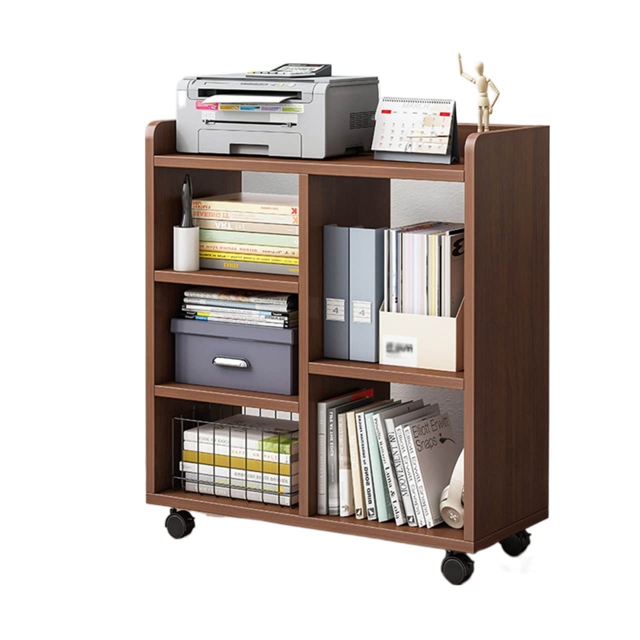 Saturey Mueble Impresora Estantes de Almacenamiento de Soporte de Impresora móvil Estante de Piso a Techo Soporte Impresora (Color : A-60X24X66cm)