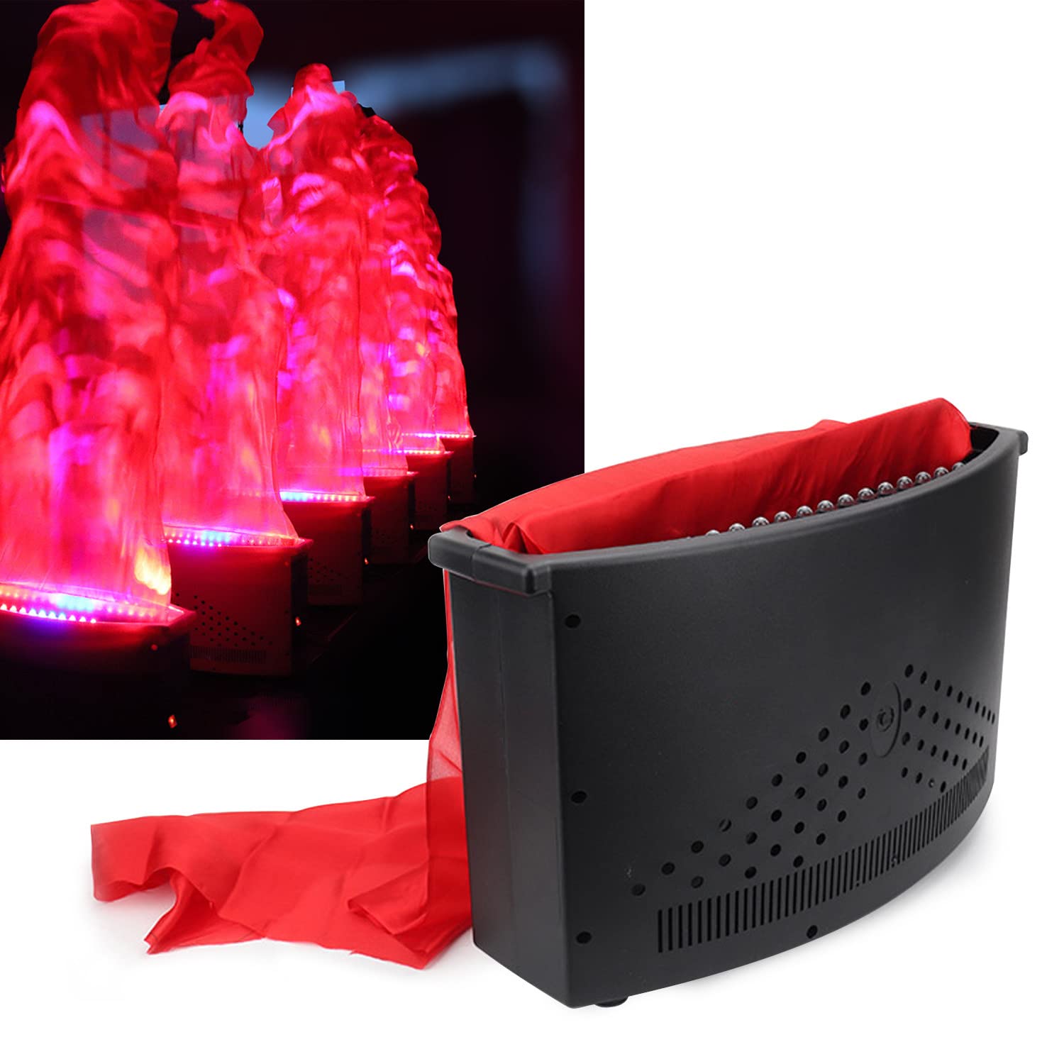 36LED Falso Fuoco Fiamme Effetto Luce, Lampada da Tavolo Fiamma Tremolante Artificiale Decorazioni per Feste di Natale Forniture per Feste per Bar, Palcoscenico, Casa,Black-1.5m
