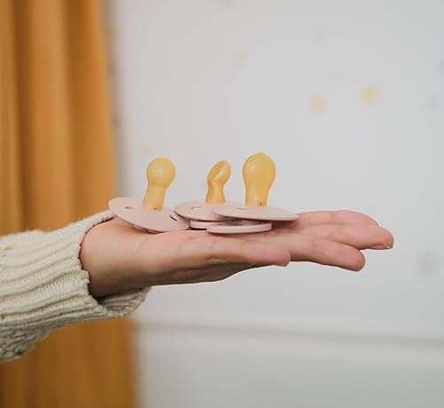 Miniatura 5 de BIBS Chupetes de 0 a 6 meses, paquete de 3 chupetes  Pezón simétrico sin BPA  Fabricado en Dinamarca  Colección Try-It marfil (azul bebé)