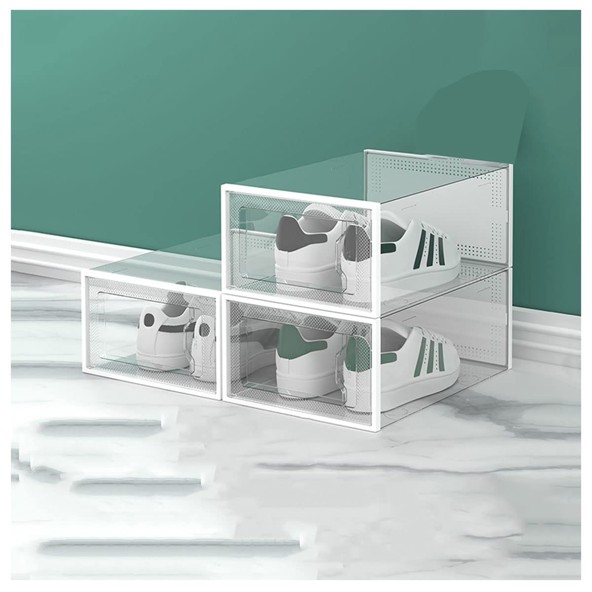Boîte à chaussures transparente pour un dressing impeccable et un rangement de chambre soigné