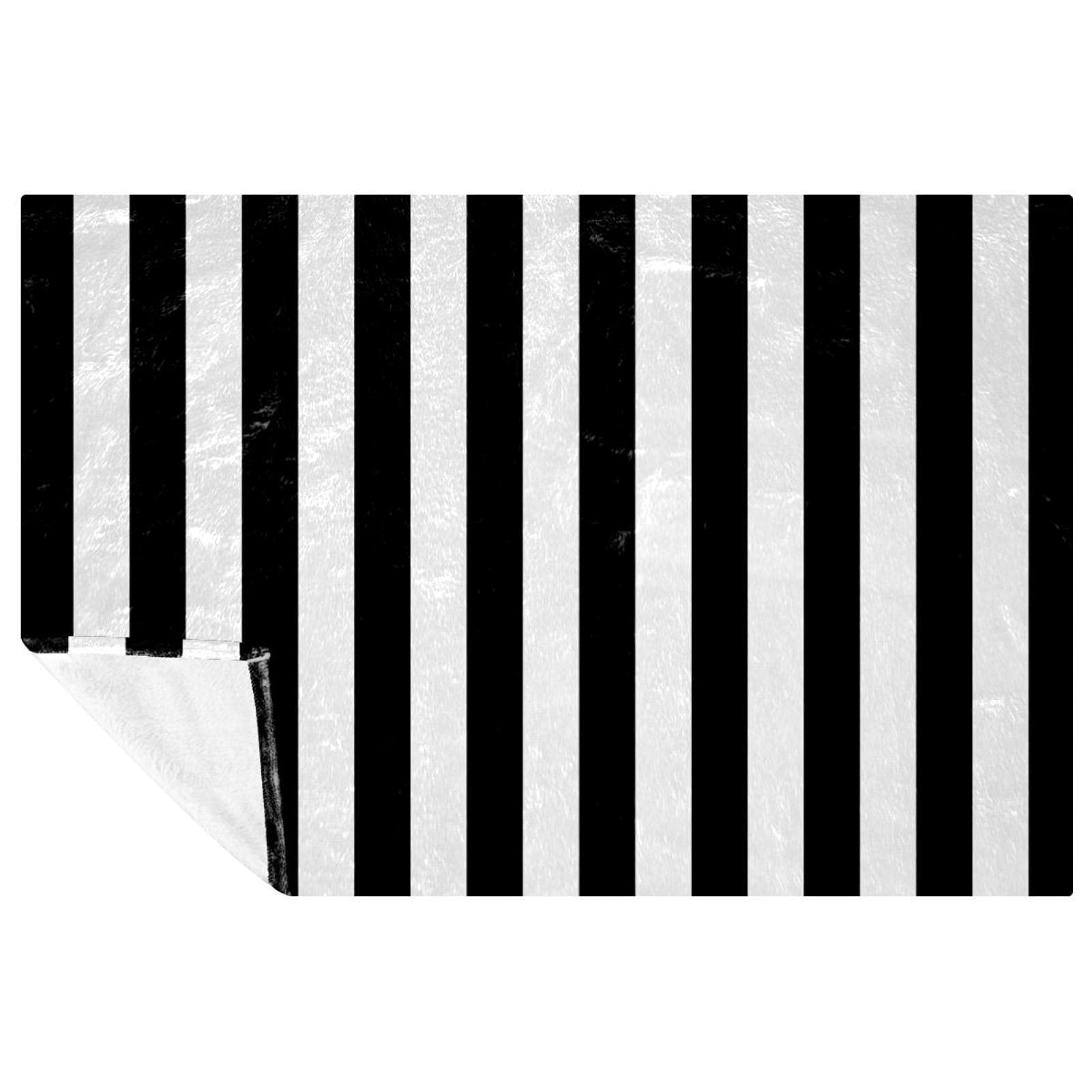Couverture douce et chaude haut de gamme, plaid de lit à rayures graphiques