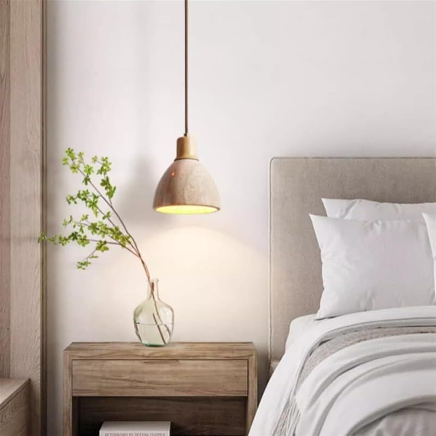 逆さペンダントライトおしゃれ照明 ハンドメイドスープカップグレー