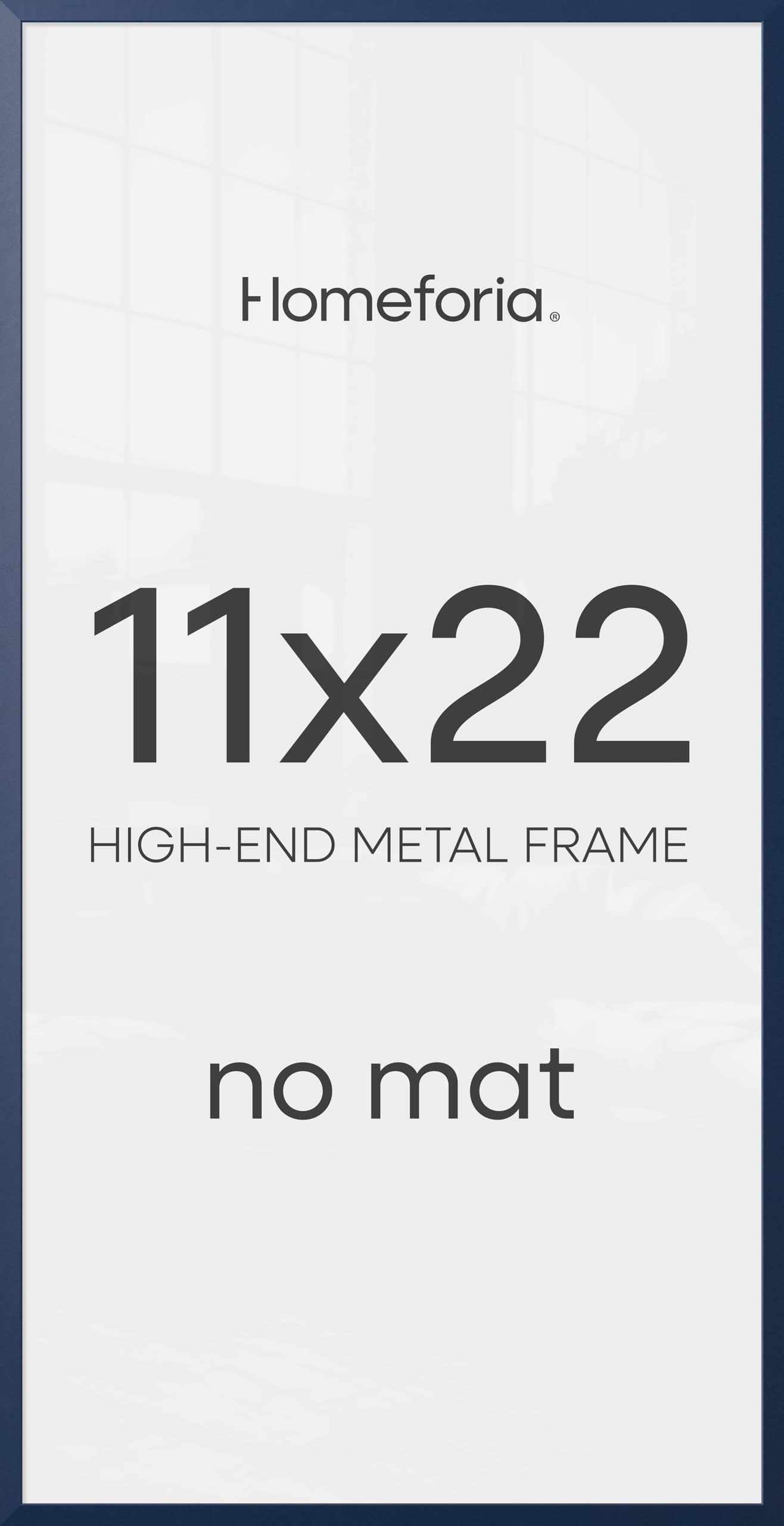 Homeforia 11x22 Blue Newspaper Picture Frame, High-End Metal, Glass | High End Aluminum, Tempered Glass, 11x22 in Edge-to-Edge Display 22x11, Wall Kit, Set Of 2