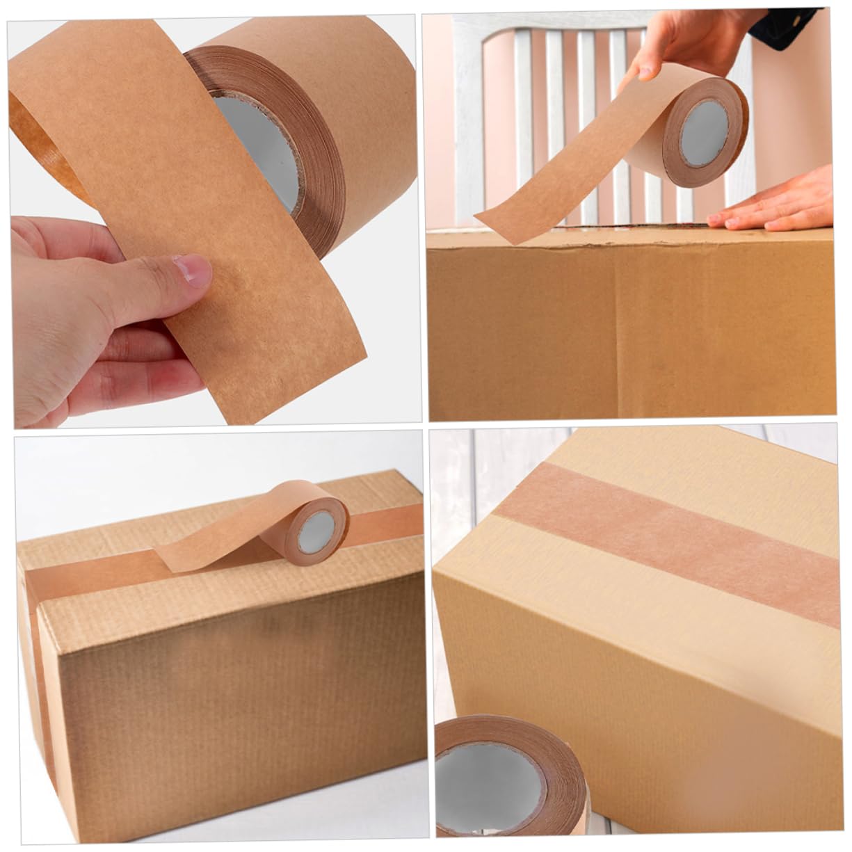 Operitacx 3 Sätze Klebeband Aus Kraftpapier Bildrahmenband Kraft-versandband Paketklebeband Braunes Gummiband Kraft-washi-tape Verpackungsklebeband Aus Papier Light Brown 3 Rollen * 3