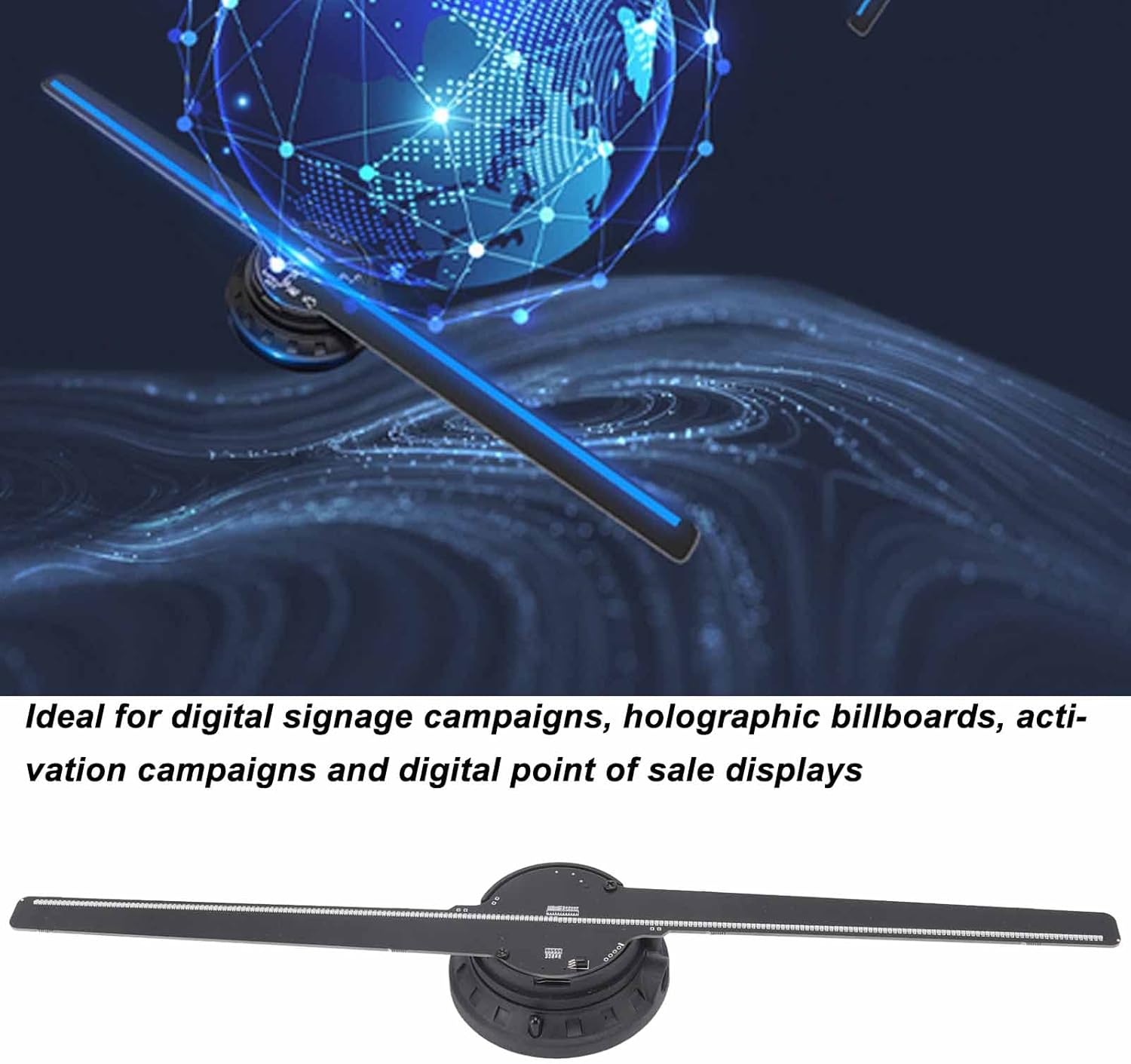 ASHATA 3D Hologram Fan Projector in use for digital signage