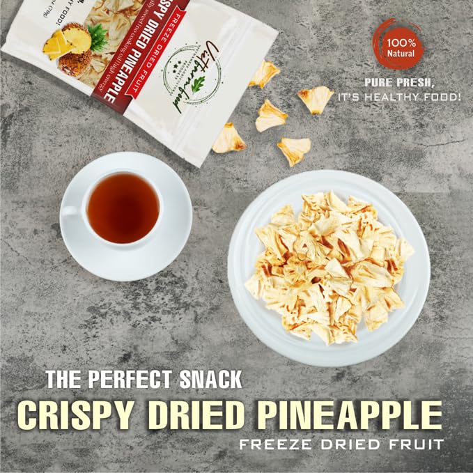 CRISPY DRIED PINEAPPLE 2.47 oz (70g) VIETFARMFOOD: Freeze-dried, no sugar added, naturally sweet. Nutritious, pure, and crunchy. Great for snacking, toppings, desserts, or healthy gifting. - Image 3