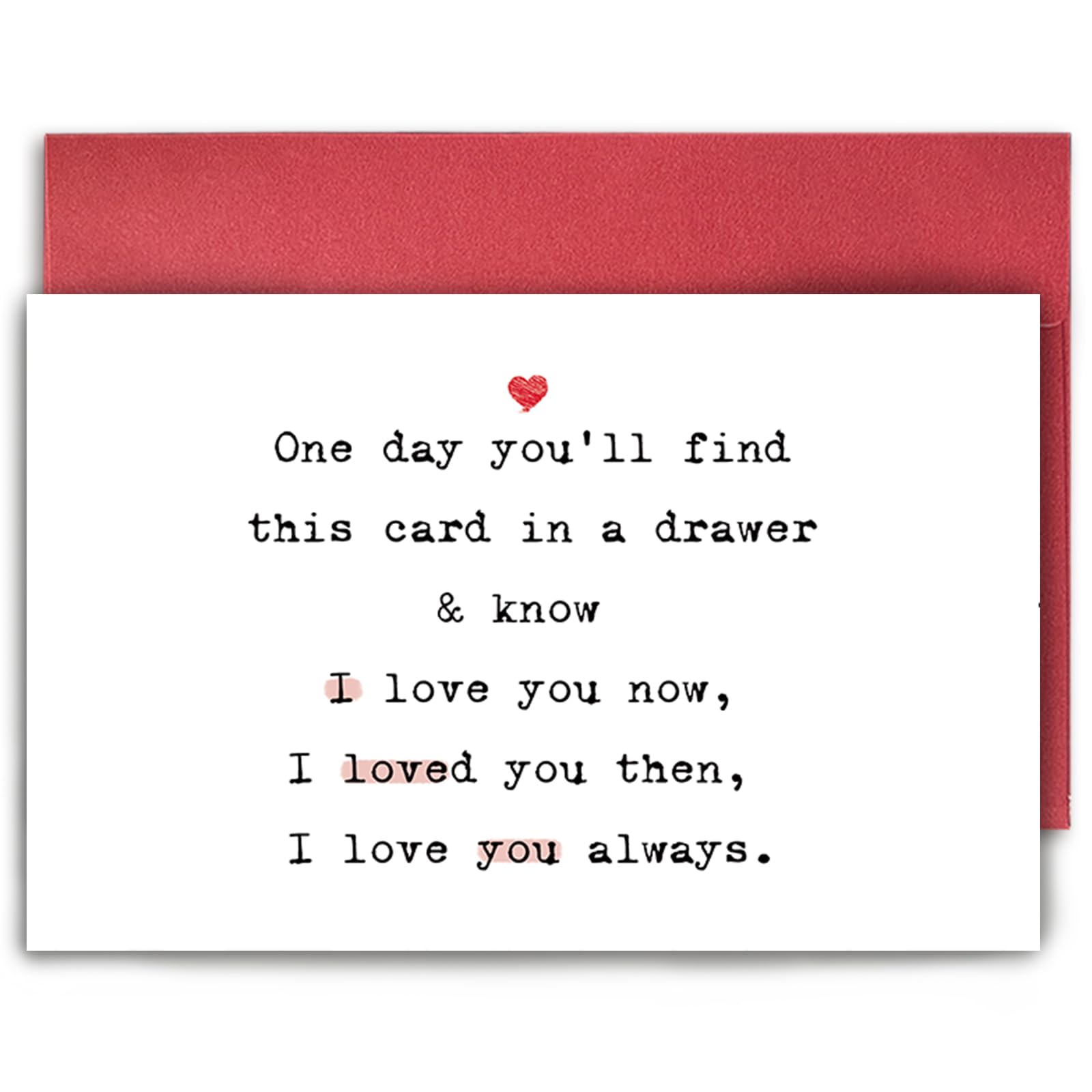 SuperShunhu Romantic Birthday Card for Girlfriend Boyfriend, Sweet Anniversary Card for Her, I Love You Always Gift for Him, Valentines Day Card, One