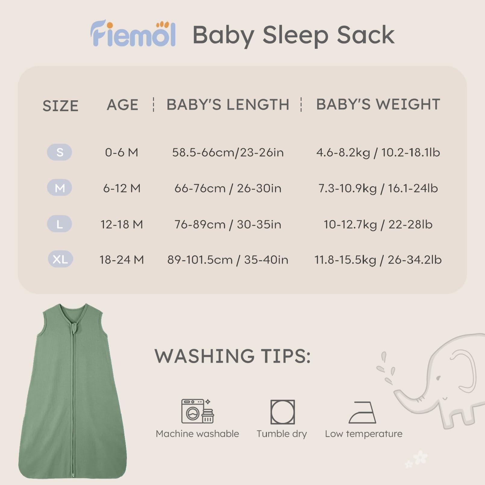 FIEMOL Sacco nanna per bambini 18-24 mesi 0,5 Tog Coperte indossabili per bambini in cotone, 3 confezioni Sacco nanna estivo traspirante per bambini e bambine 89-101cm Ciano