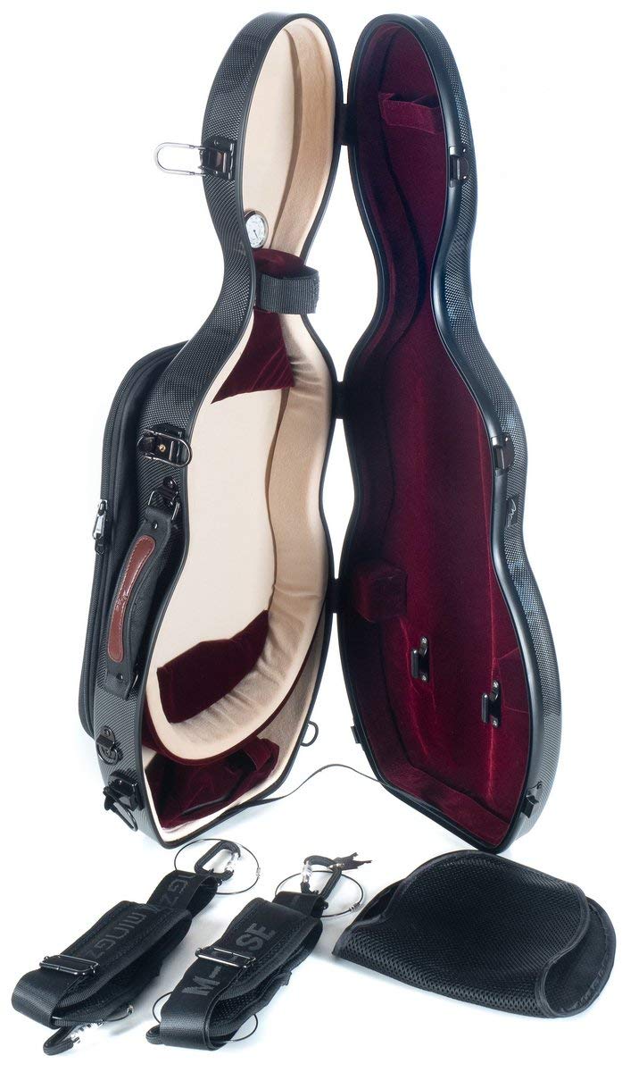 Custodia per violino Fiberglass Ultra Light 4/4 point black - burgundy M-Case + Music Bag