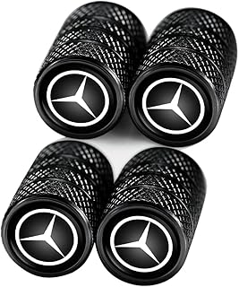Car Cover Valve stem Replacement for Mercedes-Benz A C E S Series GLK CLA GLA GLC GLE CLS SLK Logo Shape Valve stem caps Accessories(4 Pcs)