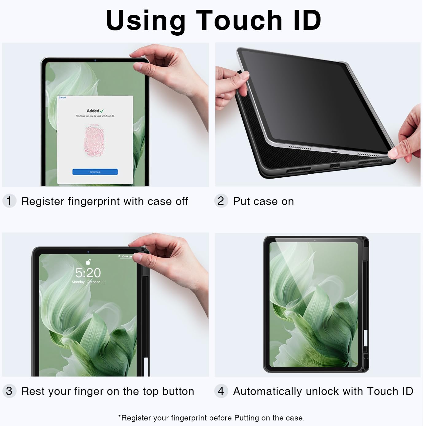 Antbox Schutzhülle für iPad Air 27,9 cm (11 Zoll) M4/M3/M2 (2026/2025/2024), iPad Air 5. / 4. Generation, 27,9 cm (10,9 Zoll), veganes Leder mit Stifthalter, Tippwinkel, automatischer Schlaf