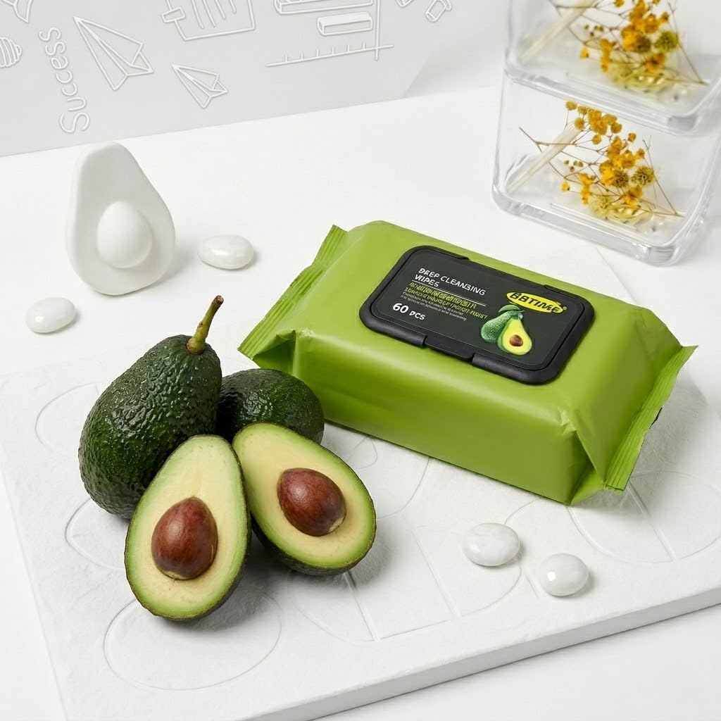 Makeup Products Makeup Remover Wipes – Deep Cleansing Face Wipes for Women Daily Use with Avocado Cucumber & Vitamin E | Soothing & Maintains pH Balance | Gentle on Skin (1, 60 WIPES)-image-0