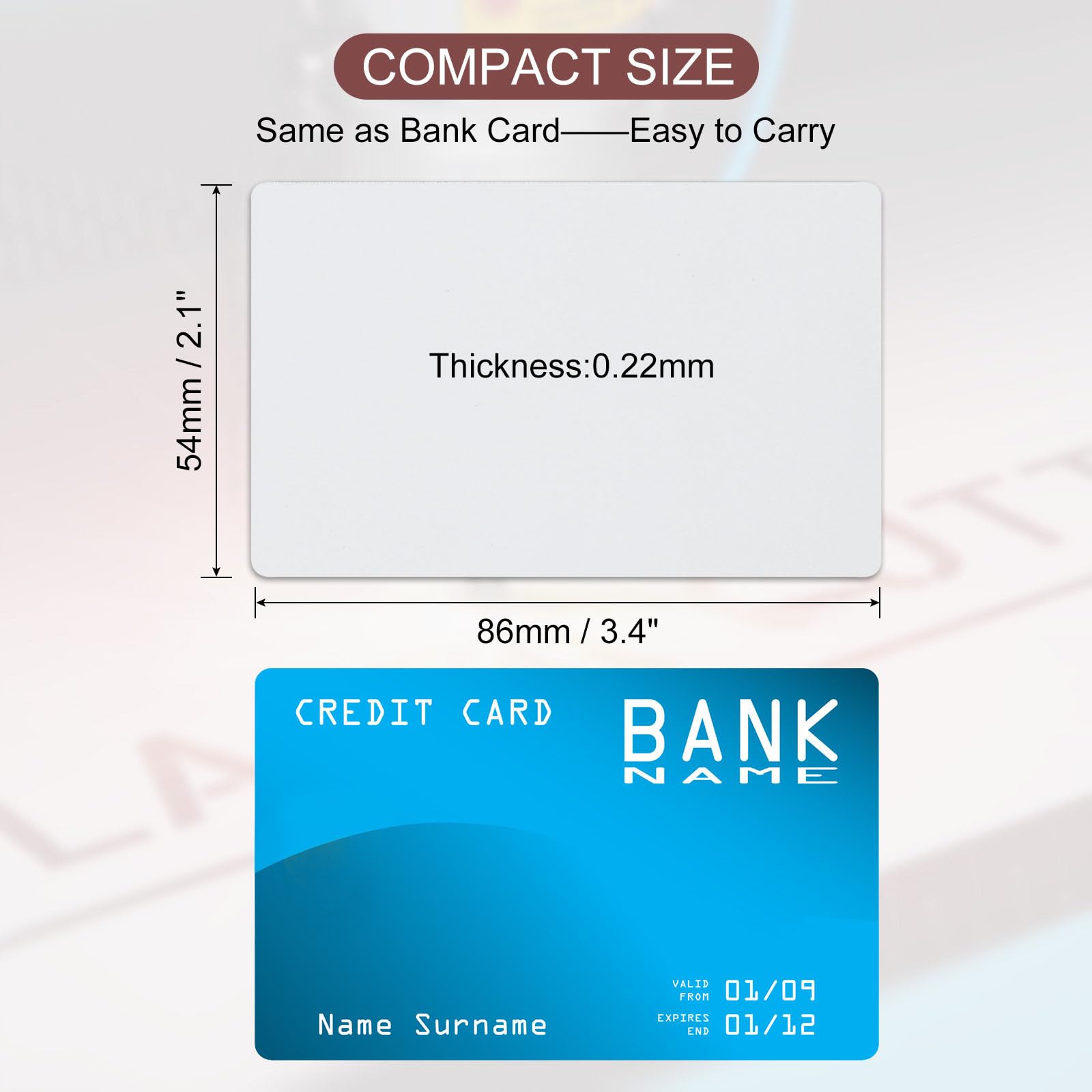 PATIKIL 100 Pack Sublimation Metal Business Cards Blank - Image 2