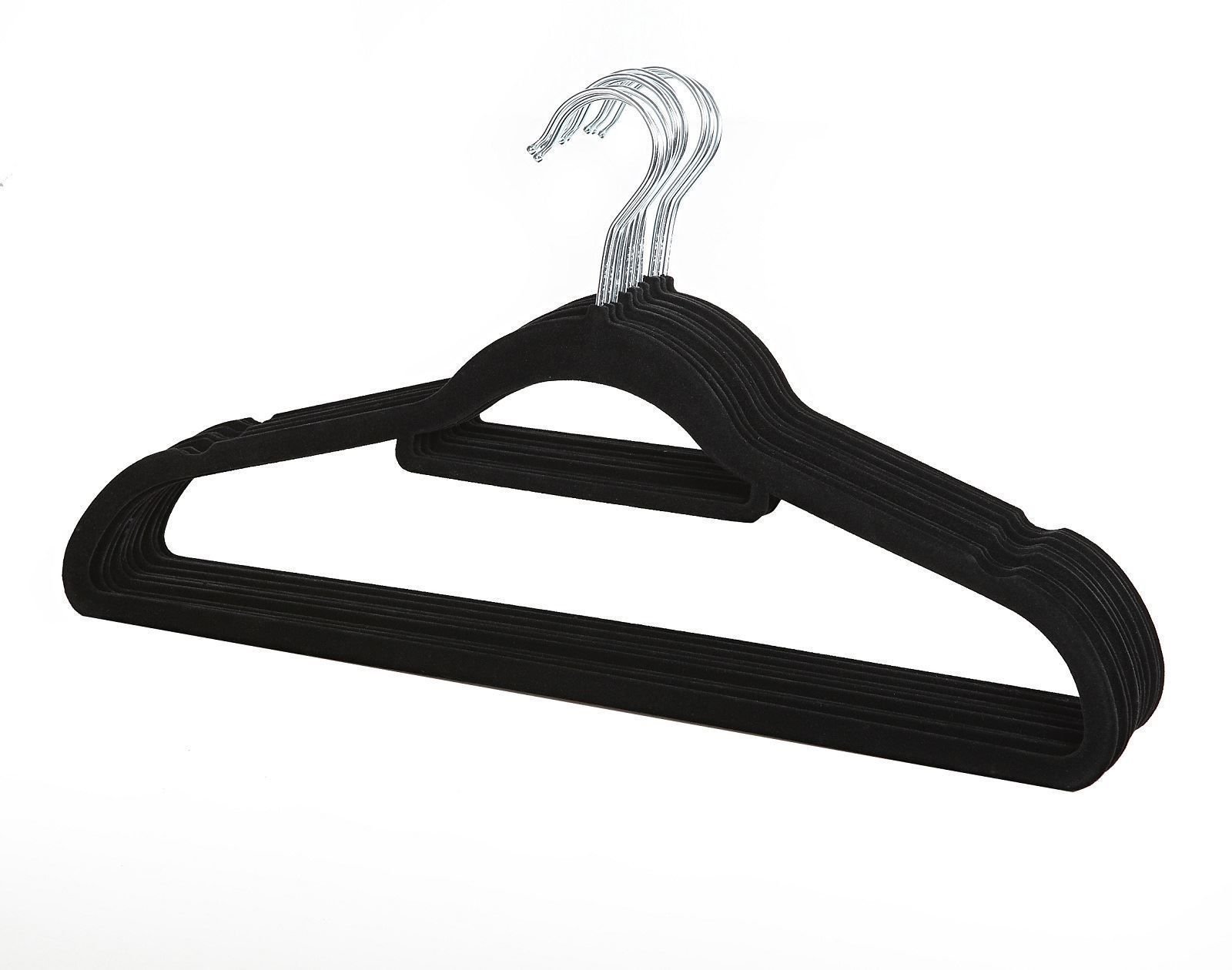 Premium Black 50 pack thin velvet space saving non-slip coat hangers