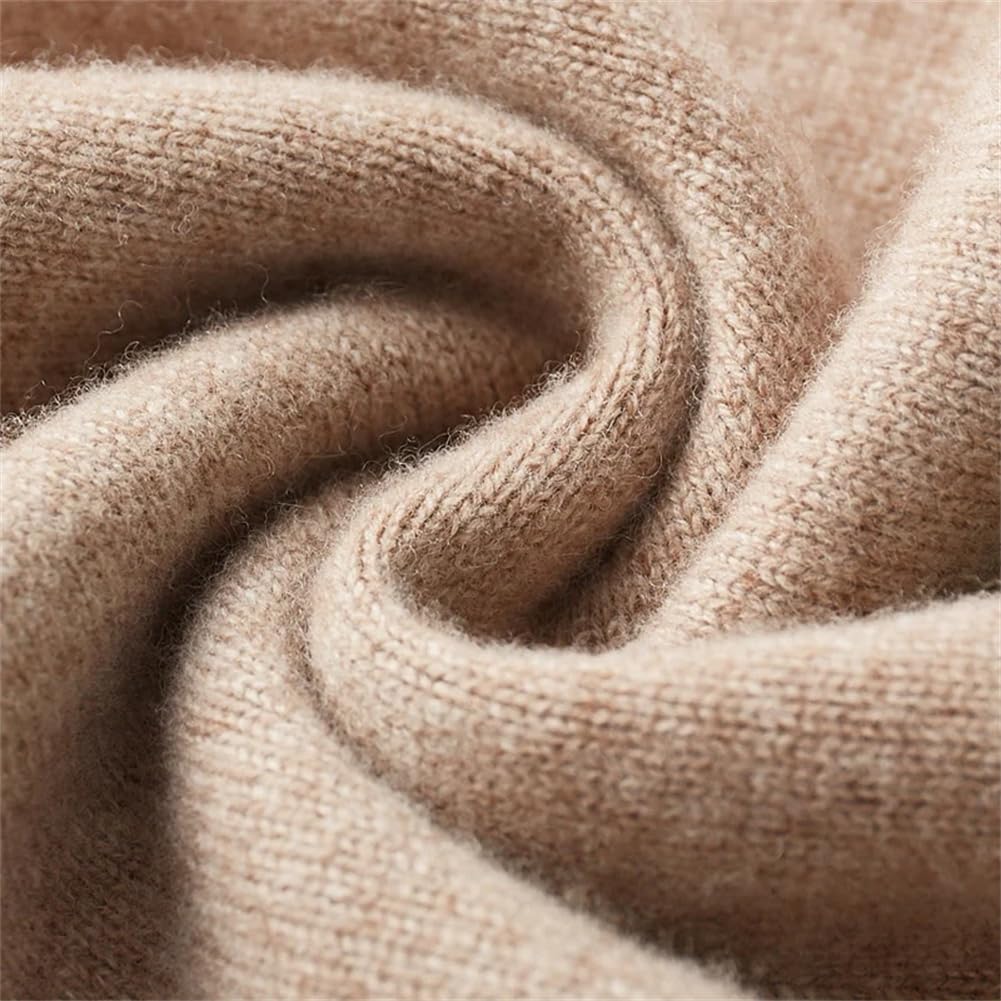 Maglione da uomo in 100% lana merino a collo alto lavorato a maglia tinta unita maglione a collo alto spesso pullover casual