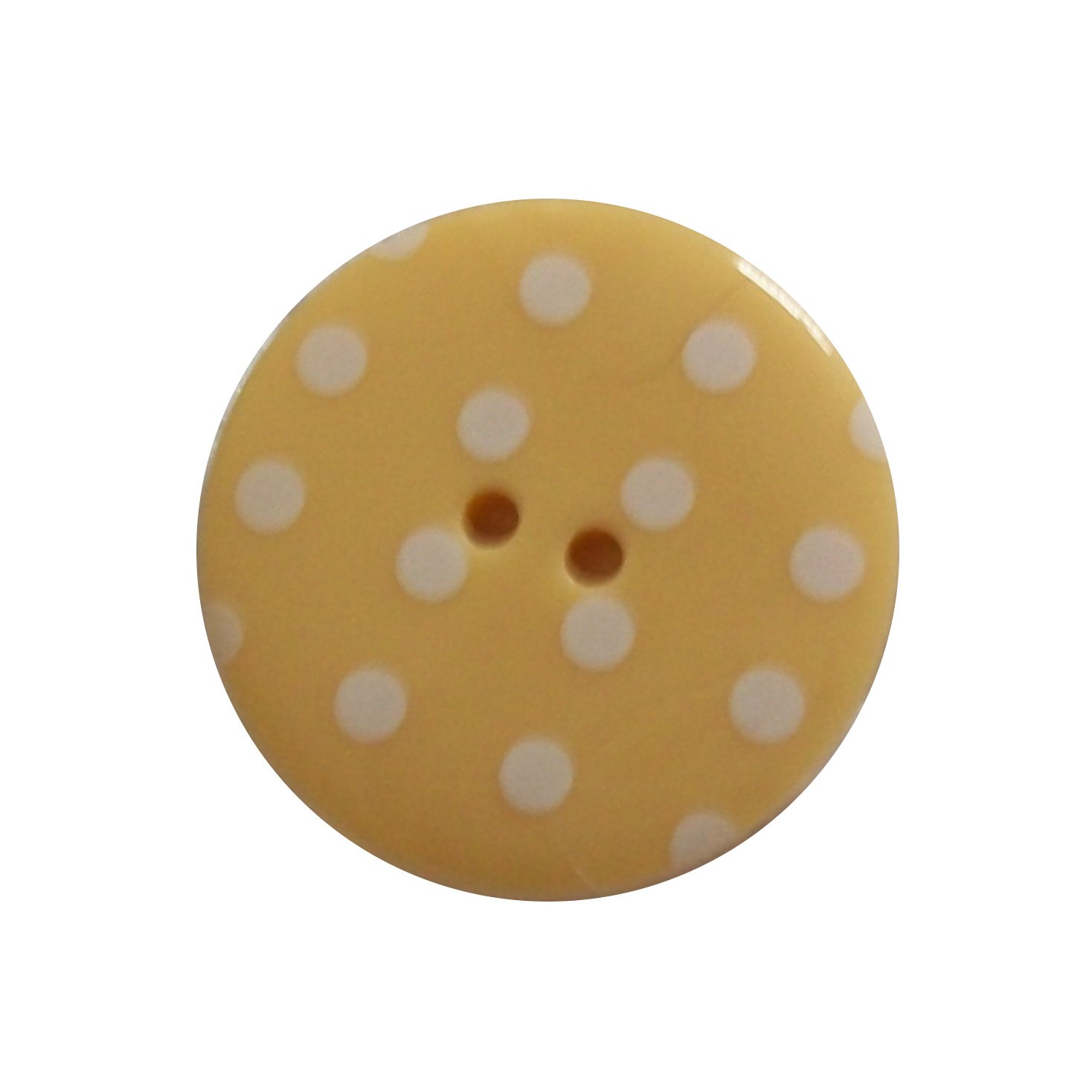 Round Plastic Polka Dot Spot 2 Hole Buttons Pack of 5 (13mm, Butterscotch with White)