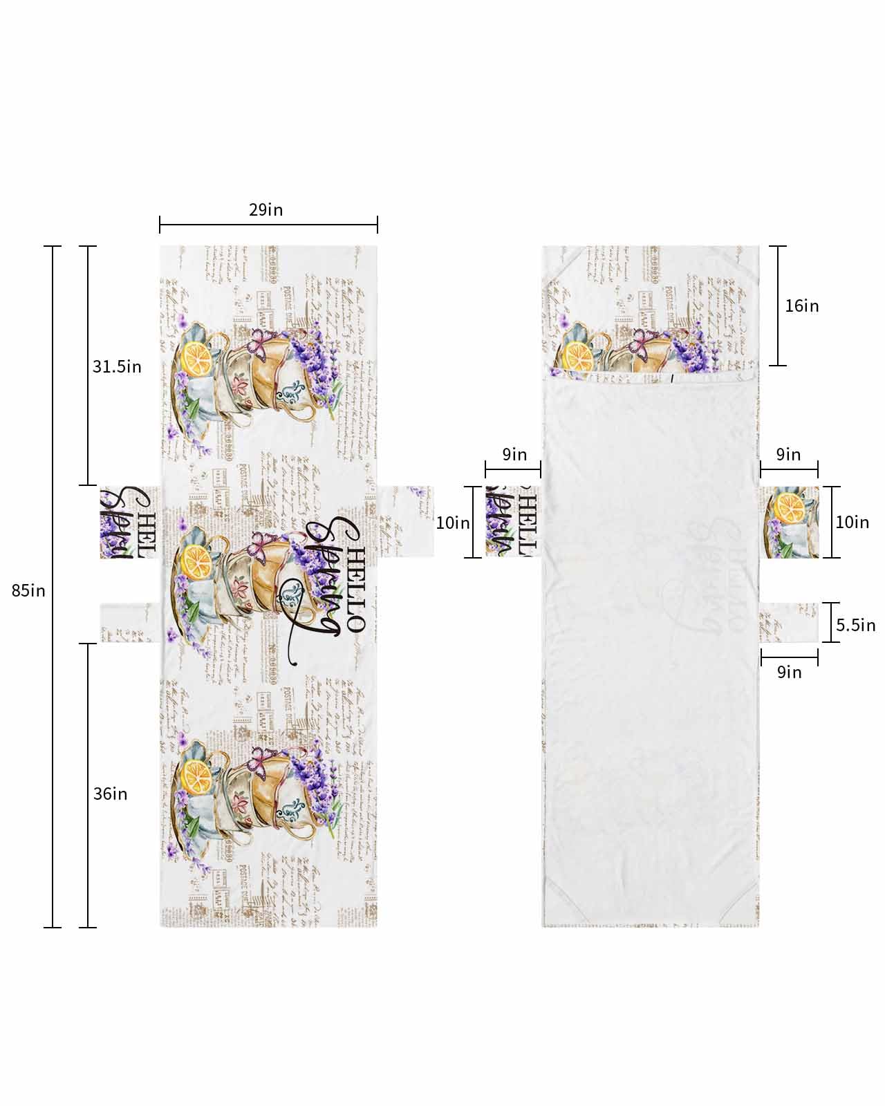 Hello Spring Beach Lounge Chair Towel Cover, Soft Chaise Lounge Towel with Side Pockets Patio Pool Chairs Cover for Beach/Pool Sunbathing 29x85 Purple Floral Botanical Coffee Cups