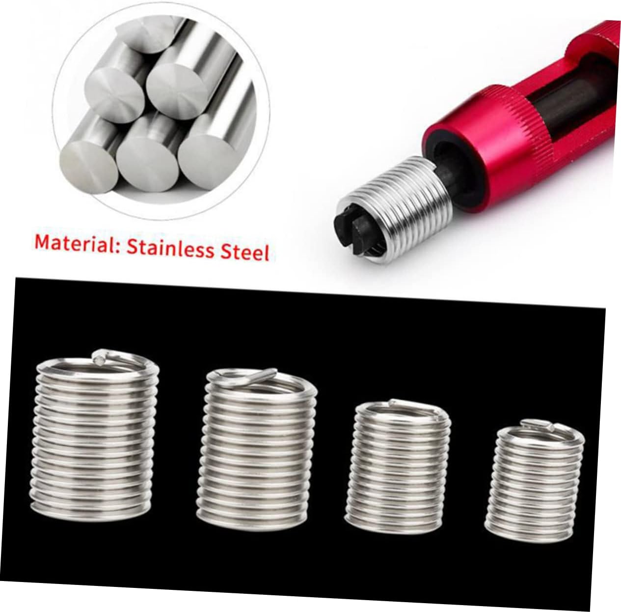 GLEAVI 20pcs Stainless Steel Threaded Sheath Kit Metric Screw Insert for Thread Repair Fittings