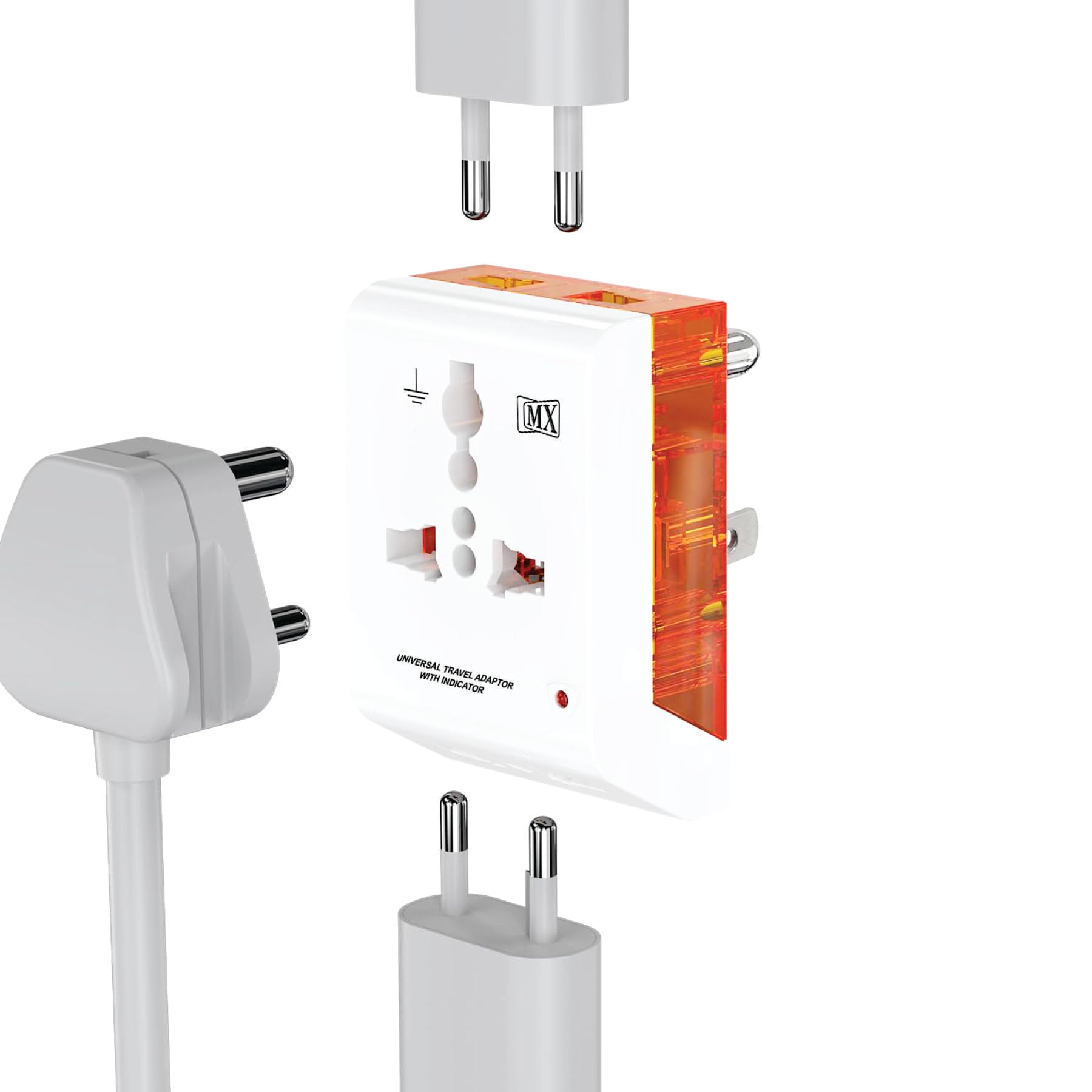 MX India to USA Converter Plug, USA, Japan, Philippines, Canada Travel Plug Adapter - Type B Universal Travel Adapter 2-Pin & 3-Pin Power Adapter for Electronics, Laptops, Chargers & Small Appliances-image-34