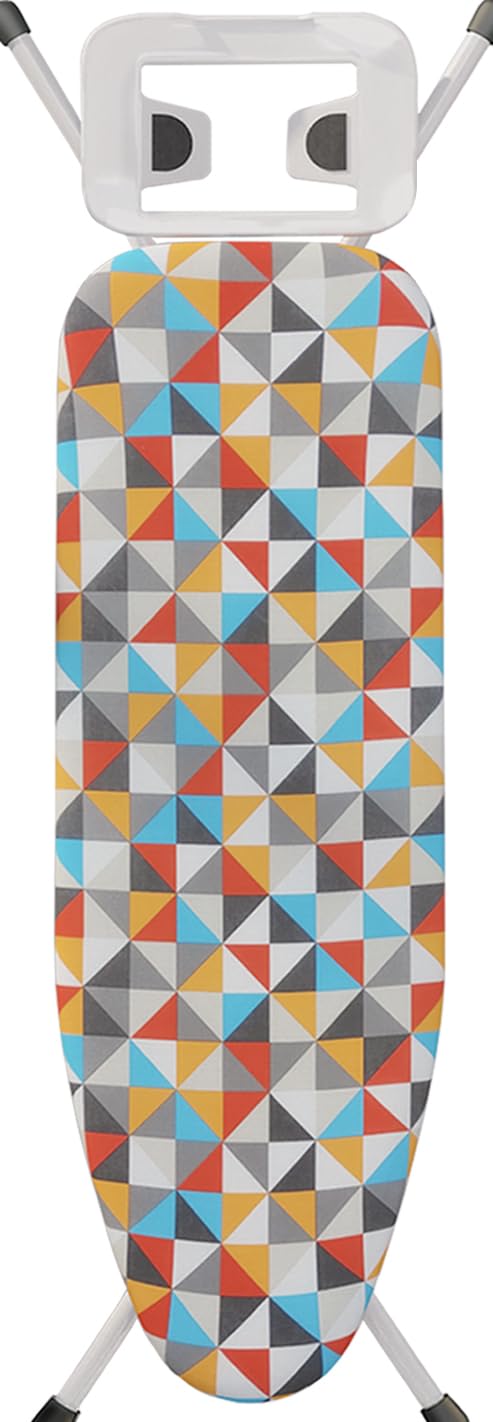 Premium Ironing Board, Iron Board with 4-Layer Cushion and 7 Height Adjustments, Foldable and Space-Saving, Panel Size 90 * 30cm