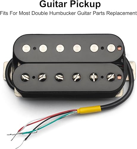 Miniatura 2 de SAPHUE Alnico 2 Pastilla de Guitarra Eléctrica N-50 7-8KB-52 8-9K Humbucker Alnico II Pickup Repuestos de guitarra de doble bobina (negro)