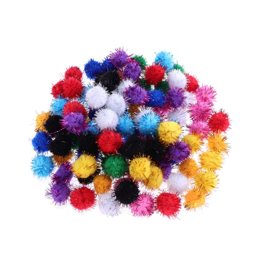 SMASOLO - 200 Pompons Pailletés Multicolores Boules Mousse Brillantes - DIY Décoration Noël Loisirs Créatifs