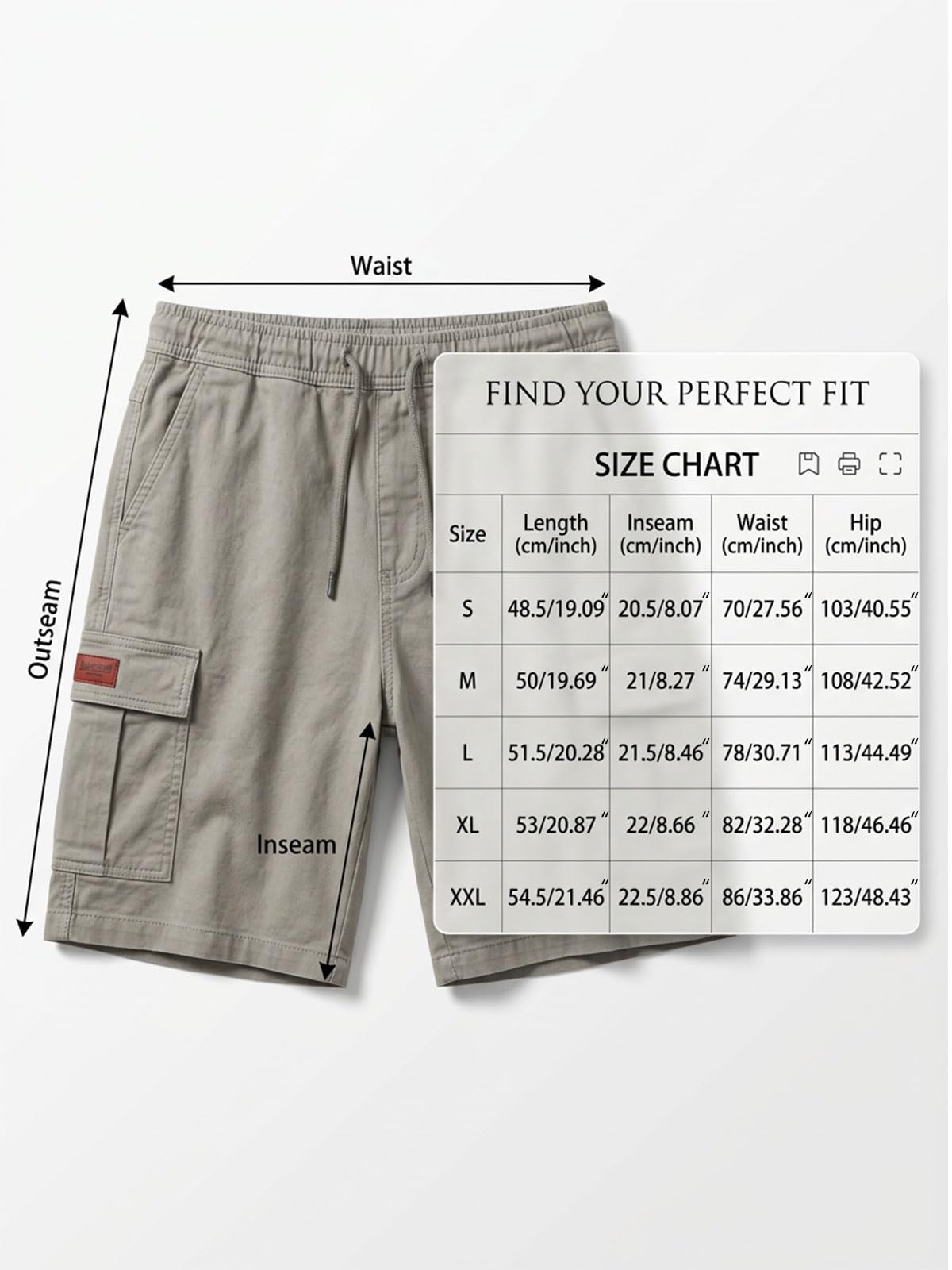 Pantalones cortos tipo cargo para hombre, con cordón y cintura elástica, para entrenamiento, gimnasio, con bolsillos — view 3