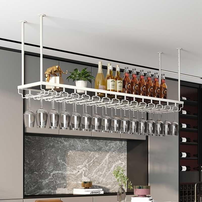 Soporte para botellas de vino suspendido 80x30x5 cm metal miniatura 3