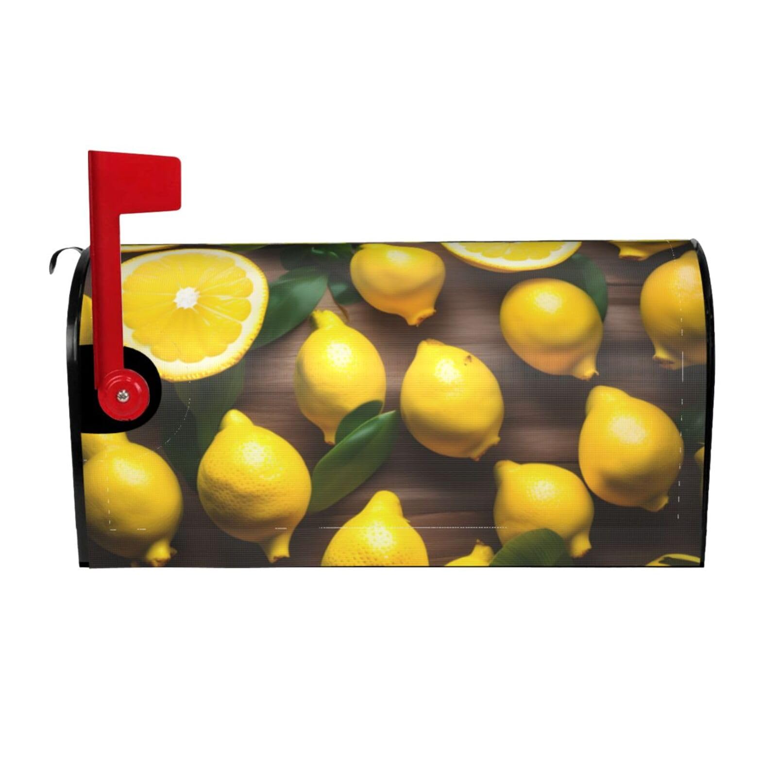 Fresh Tropical Lemons Print Mailbox Cover Wraps Post Letter Box Cover Decor For Outside Garden Yard Farmhouse Home
