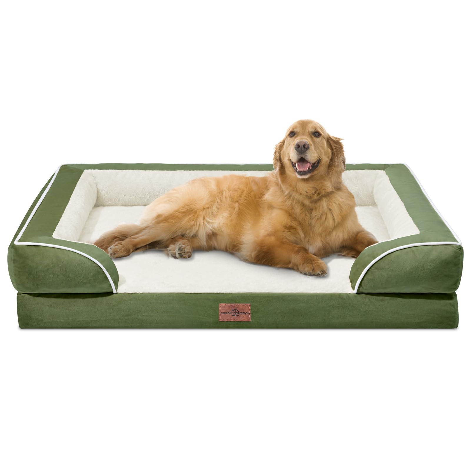 Comfort Expression - Cama ortopédica Impermeable de Espuma para Perros extragrandes, sofá para Mascotas Duradero, Cama para Perros con Funda extraíble y Lavable con Cremallera y Base Antideslizante