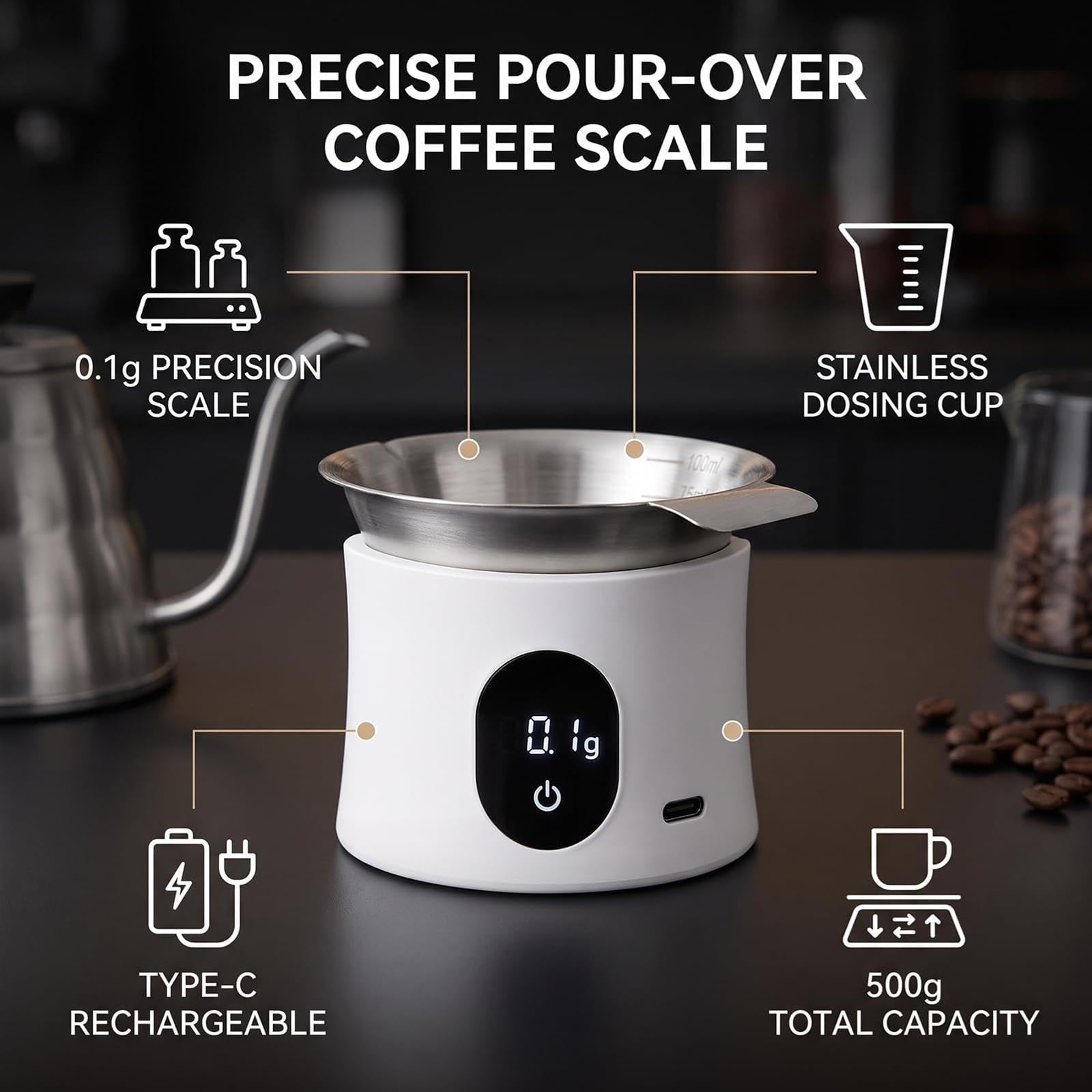 Mini Bilancia Digitale Caffè Bilancia Cucina Elettronica Ad Alta Precisione