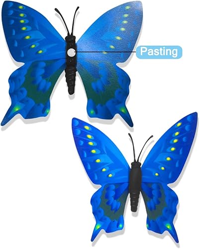 Miniatura 3 de SourceTon - 72 calcomanías de pared de mariposas coloridas 3D, removibles de bricolaje, mariposas, calcomanías murales para decoración del hogar y