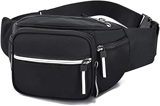 Bum Bag Waist Fanny Pack for Men Women Ladies Large Waist Bag with 6 Pockets for Dog Walking Running Hiking Camping Cycling