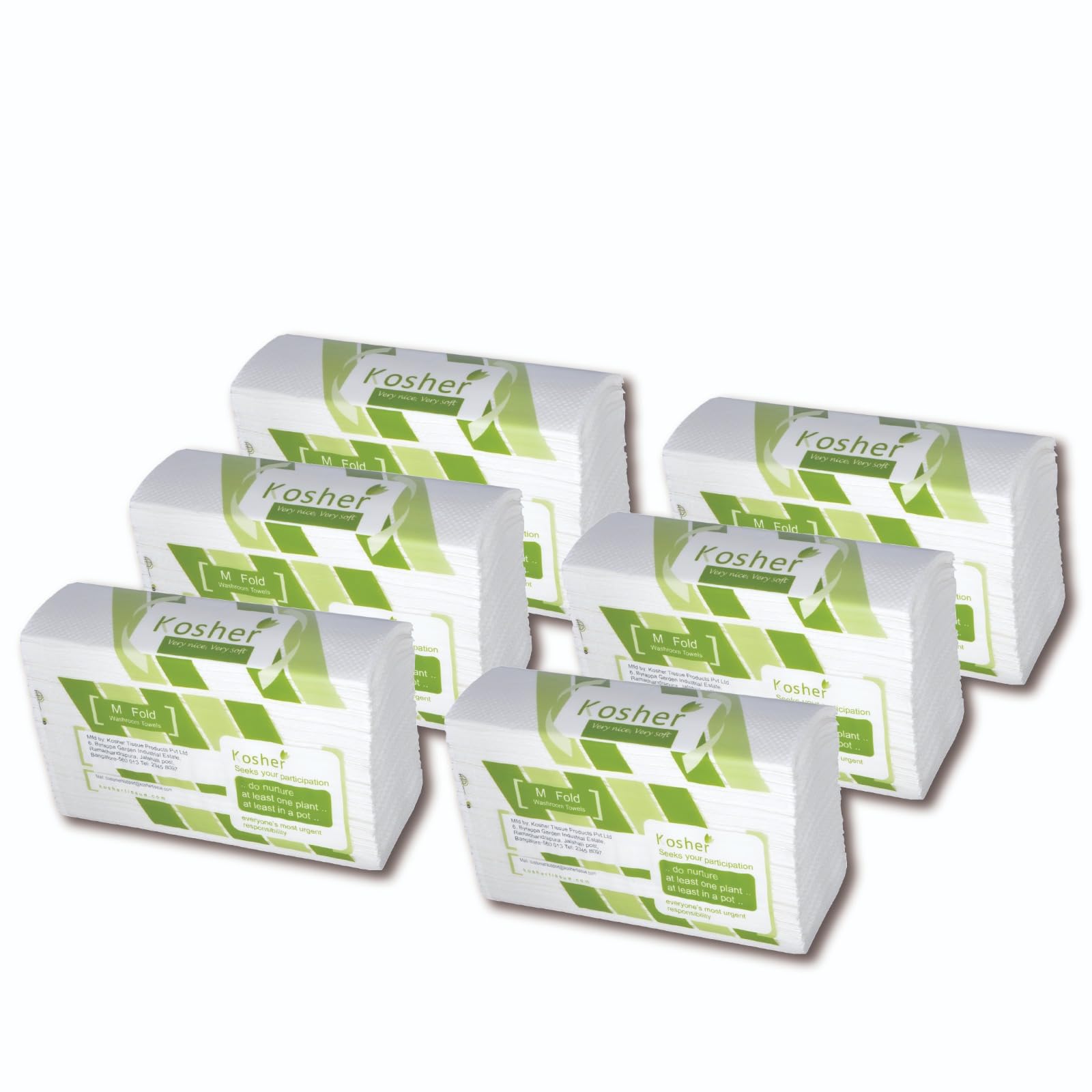 Kosher Multi Fold Paper Tissue/Restroom Towel - M fold Towel - 150 Sheets Each - Pack of 6 (Total 900 Sheets)-image-8