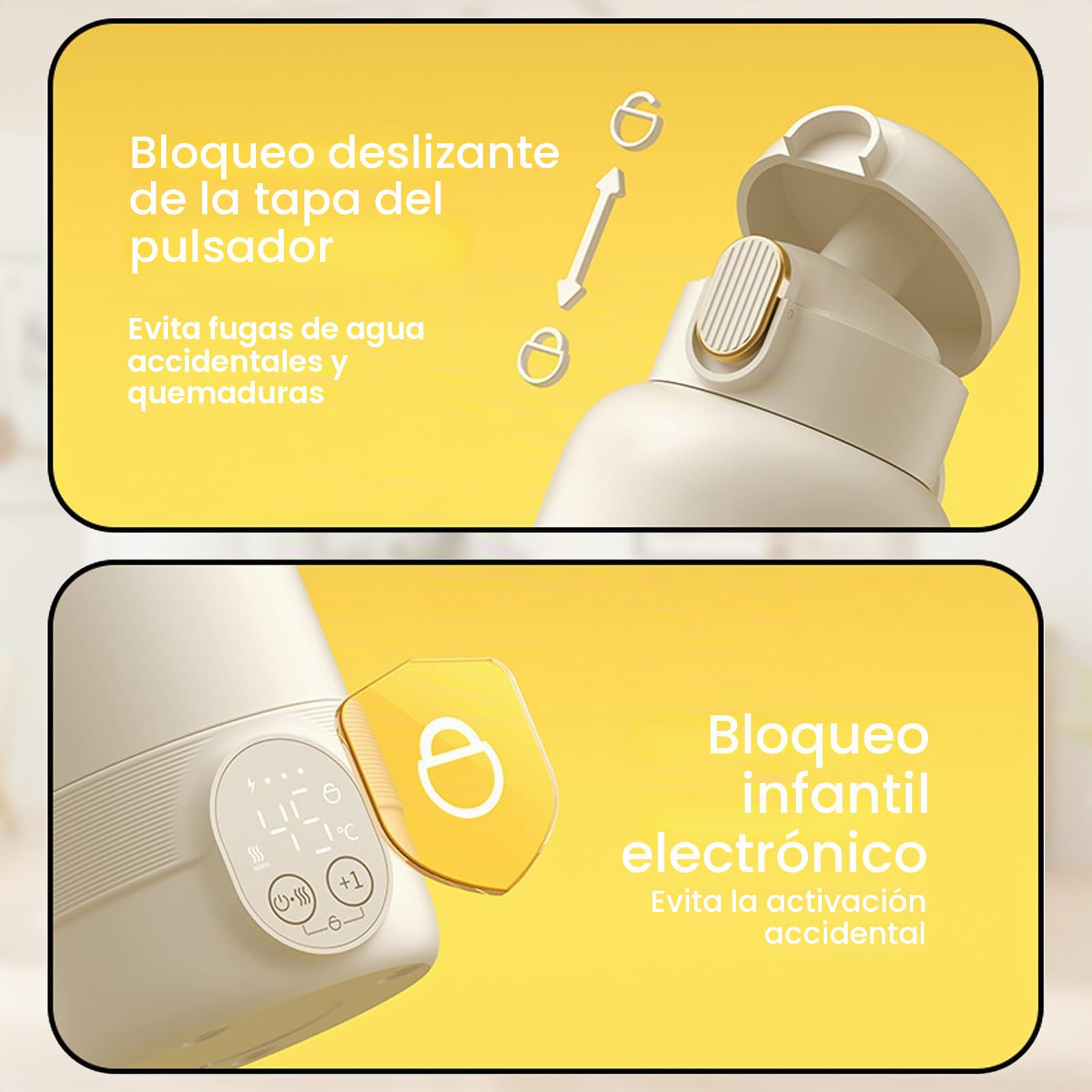 Calienta Biberones Portátil,500ml,Calentador De Biberones Para Bebés,Calentamiento Rápido En 3 Min,37°c a 55°c,Acero Inoxidable 316l,Para Agua/Leche/Leche Materna,Viajes,Al Aire Libre,En Casa(Blanco)