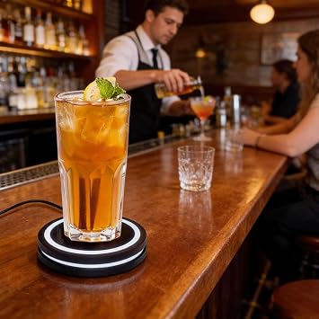 Smart Coaster Cocktail Machine Portable Cocktail Maker Interactive Lighting with Built-in Smart Sensing Tech Easy to Mat Bar Club Drink