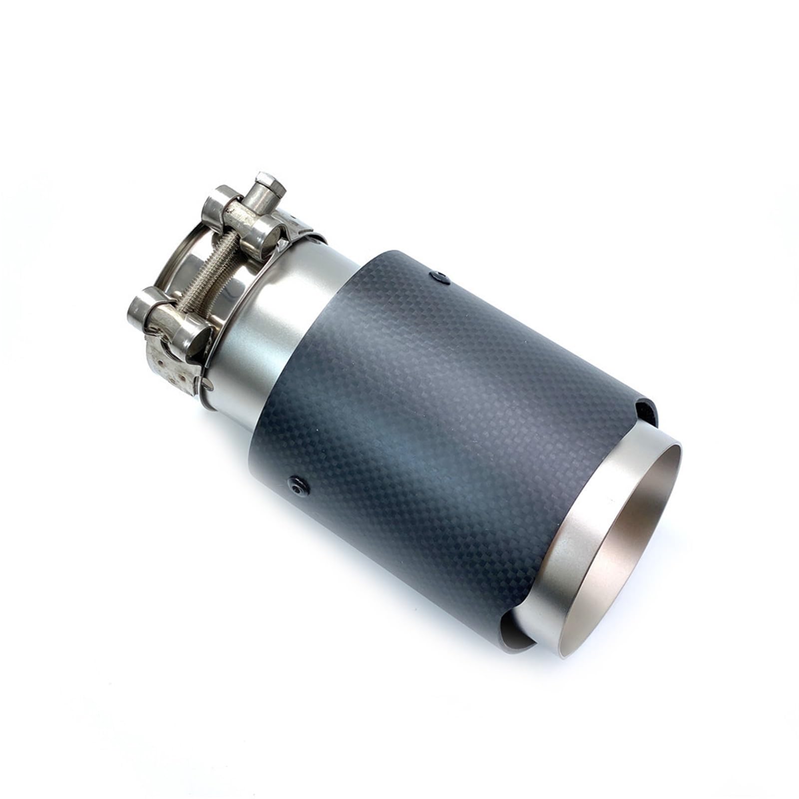 Auto-Auspuff 1PCS Auto Auspuff Endrohr Matt Carbon Faser Sandstrahlen Edelstahl Gerade Flansch Schalldämpfer Spitze für Mit für Remus Logo(63-101mm)