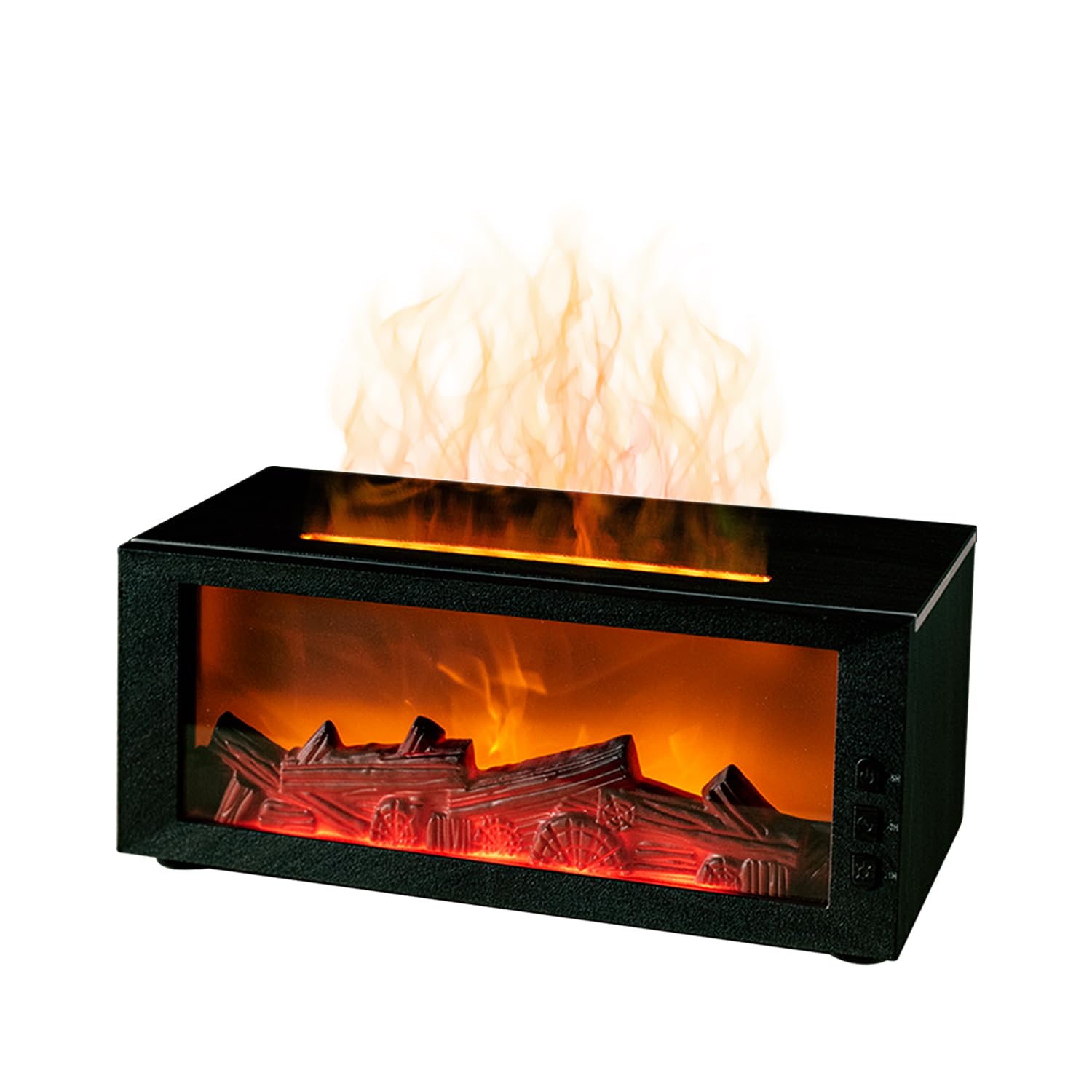 300ml Black Flame Effect Diffuser and Humidifier with Remote Control and 7-Color LED