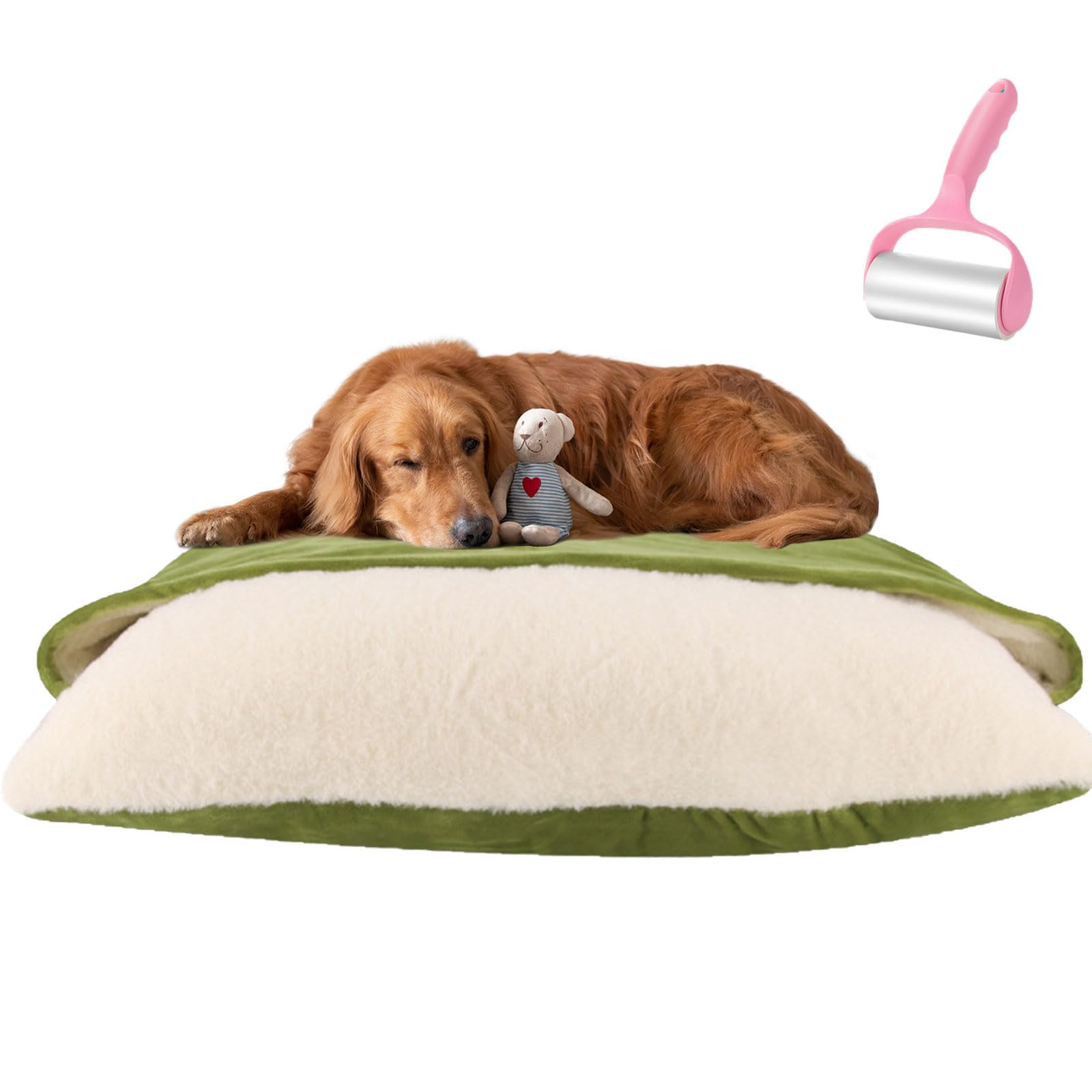 Dog Cave Bed, Calming Sleeping Bag with Removable Hood, Washable Nest Bed for Small Medium Pets, Light Brown