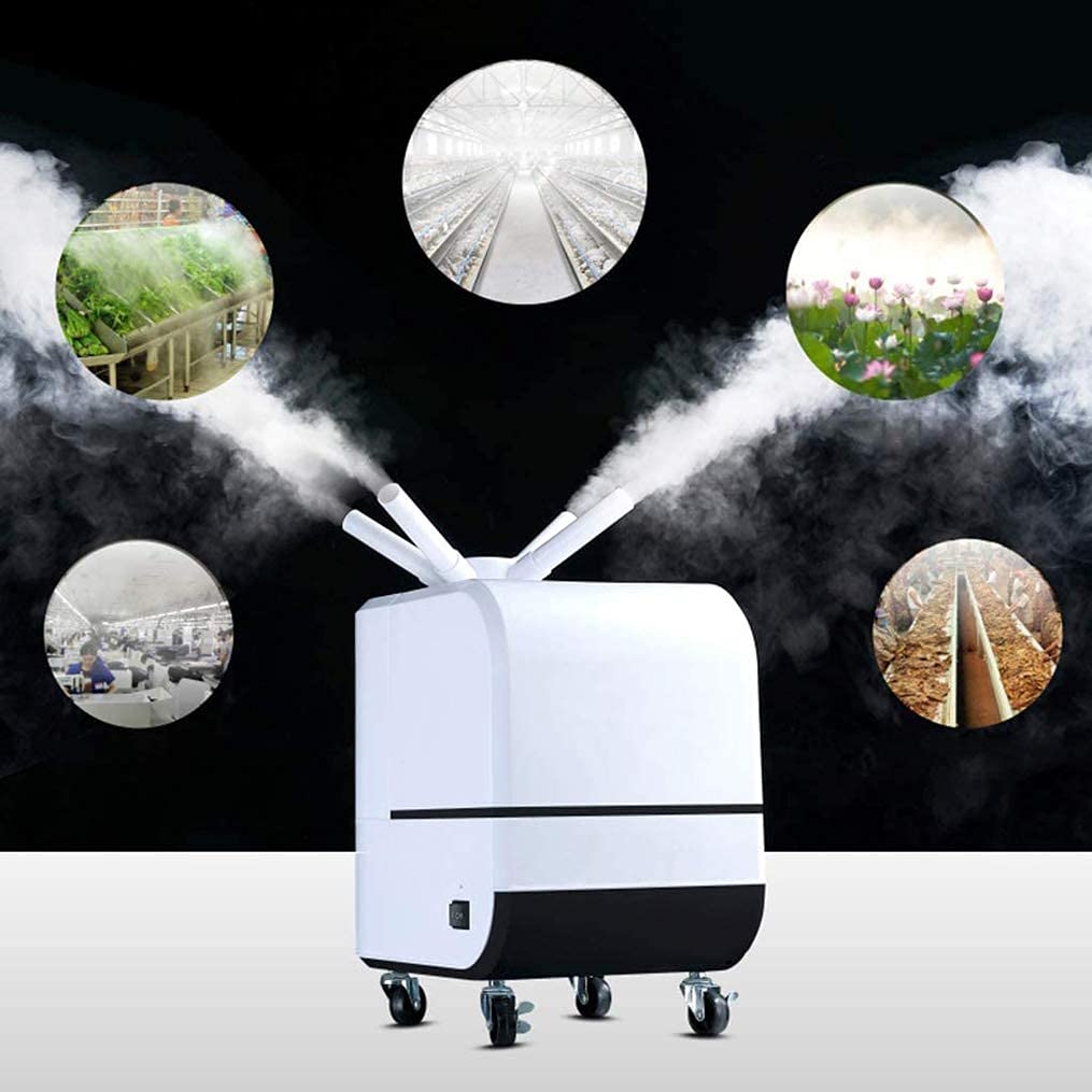 Umidificatore Industriale 140W Diffusore di Nebbia Fredda Commerciale 12L Grande capacità 1800ml/H Rimozione Polvere Statica Supermercato Fabbrica Umidificazione di Grandi Aree