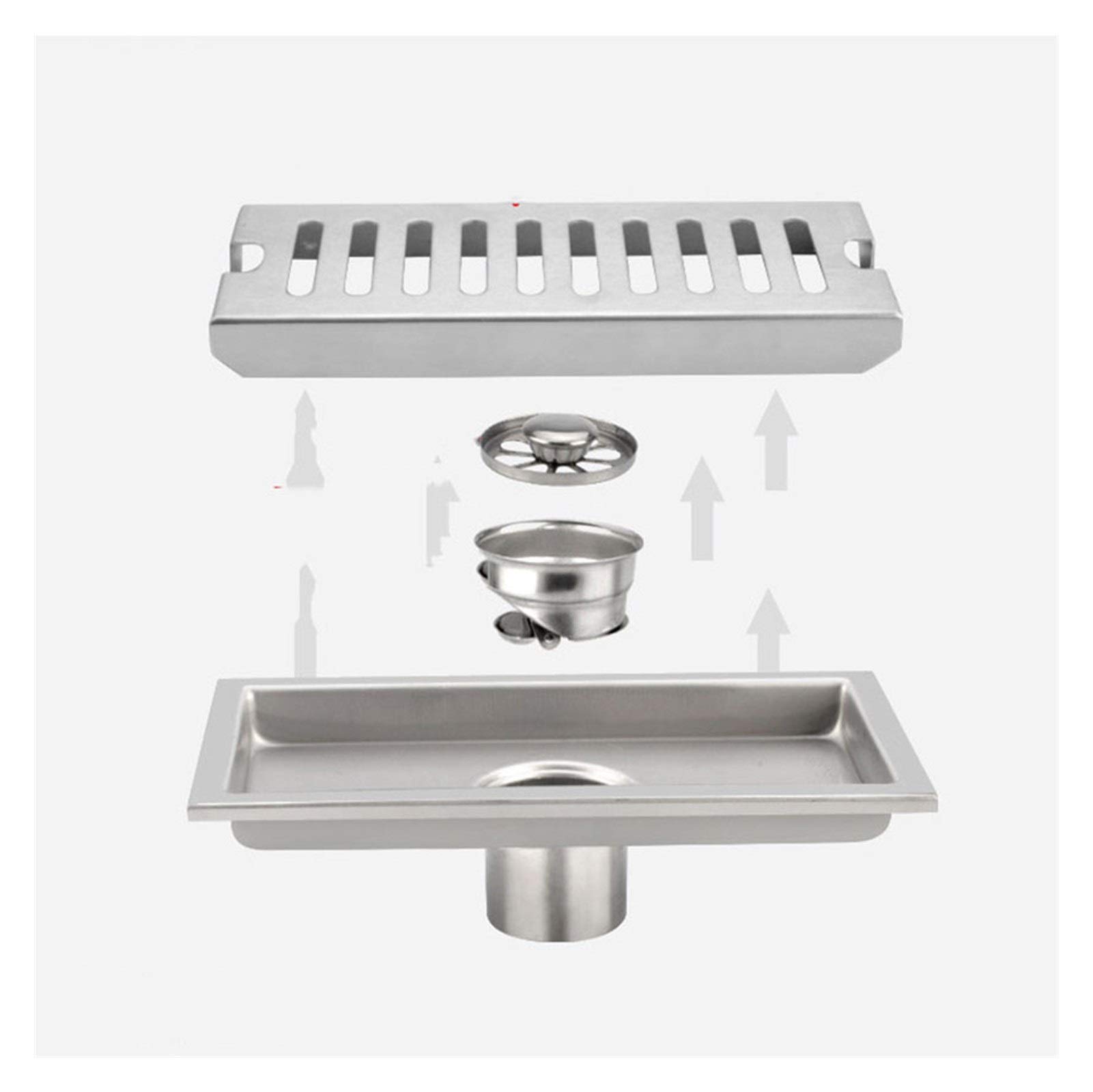 10cm 100CM Stainaless acciaio Sifone Doccia Suolo lungo copertina Piazza Drenaggio Drain for il bagno Filtro di Scarico Doccia (Color : 50CM1)