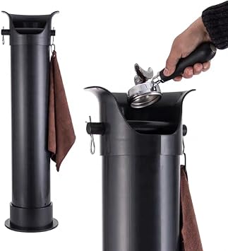 Large Capacity Floor Standing Coffee Knock Box, ABS Plastic Espresso Grounds Bin Container with Removable Non-Slip Base for Cafe Shop, Bars