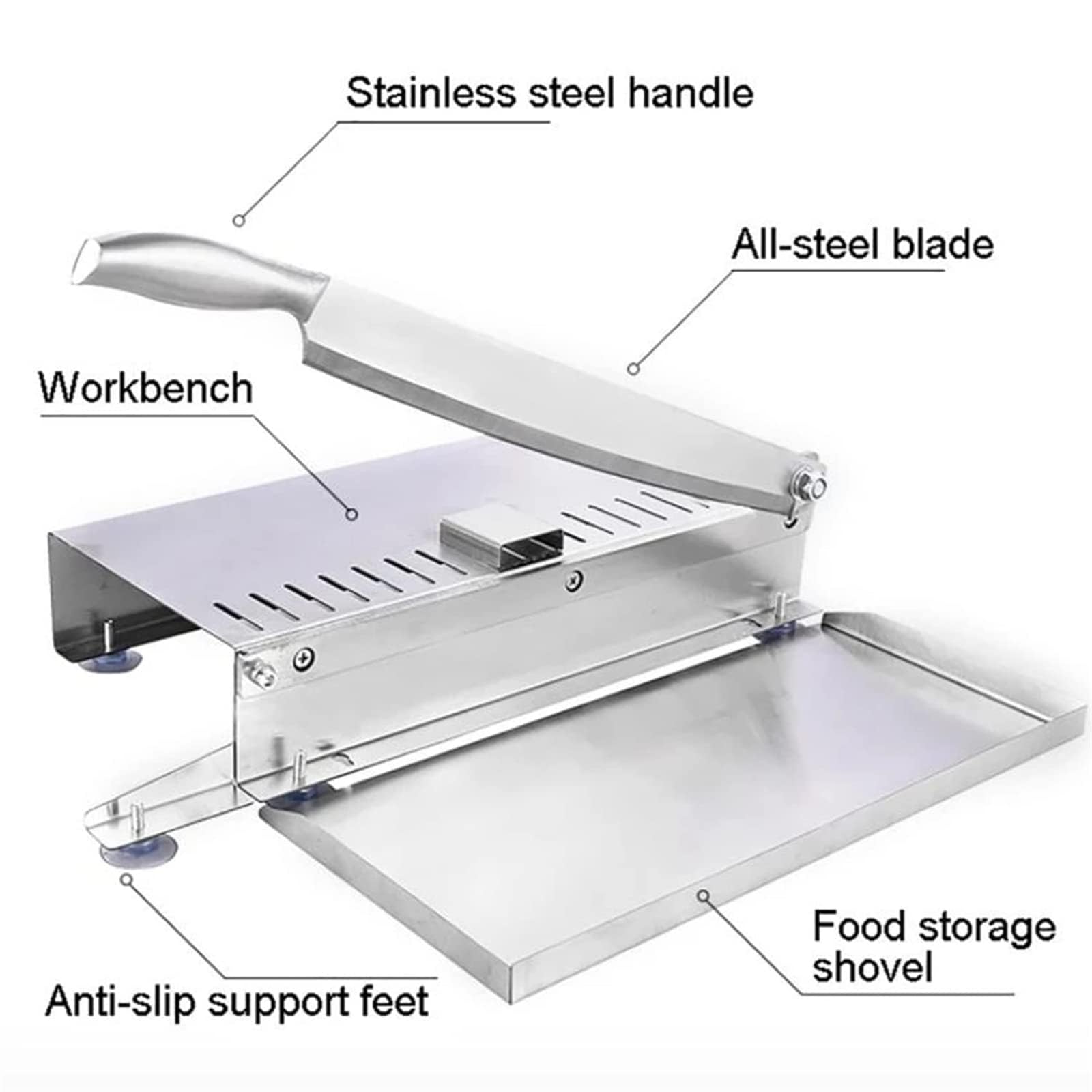 Affettatrice Manuale per Carne con Ossa in Acciaio Inossidabile - Affettatrice Manuale Multiuso per Carne Fresca Commerciale