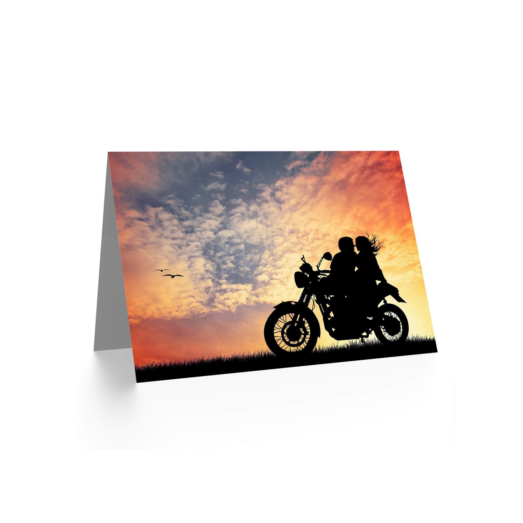 Motorrad Nachtfahrt Geburtstagskarte Von Wee Blue Coo – 12,5 X 17,5 Cm, Mit Umschlag