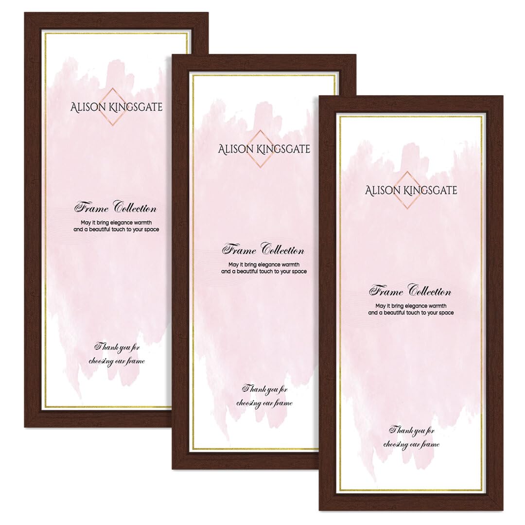 Alison Kingsgate 30X10 Rose Wood Modern Photo Frames Pack of 3 - Engineered Wood Picture Frame with Perspex Front - Ideal for Certificates - Wall Mount or Tabletop - Multiple Sizes & Colors — image 1