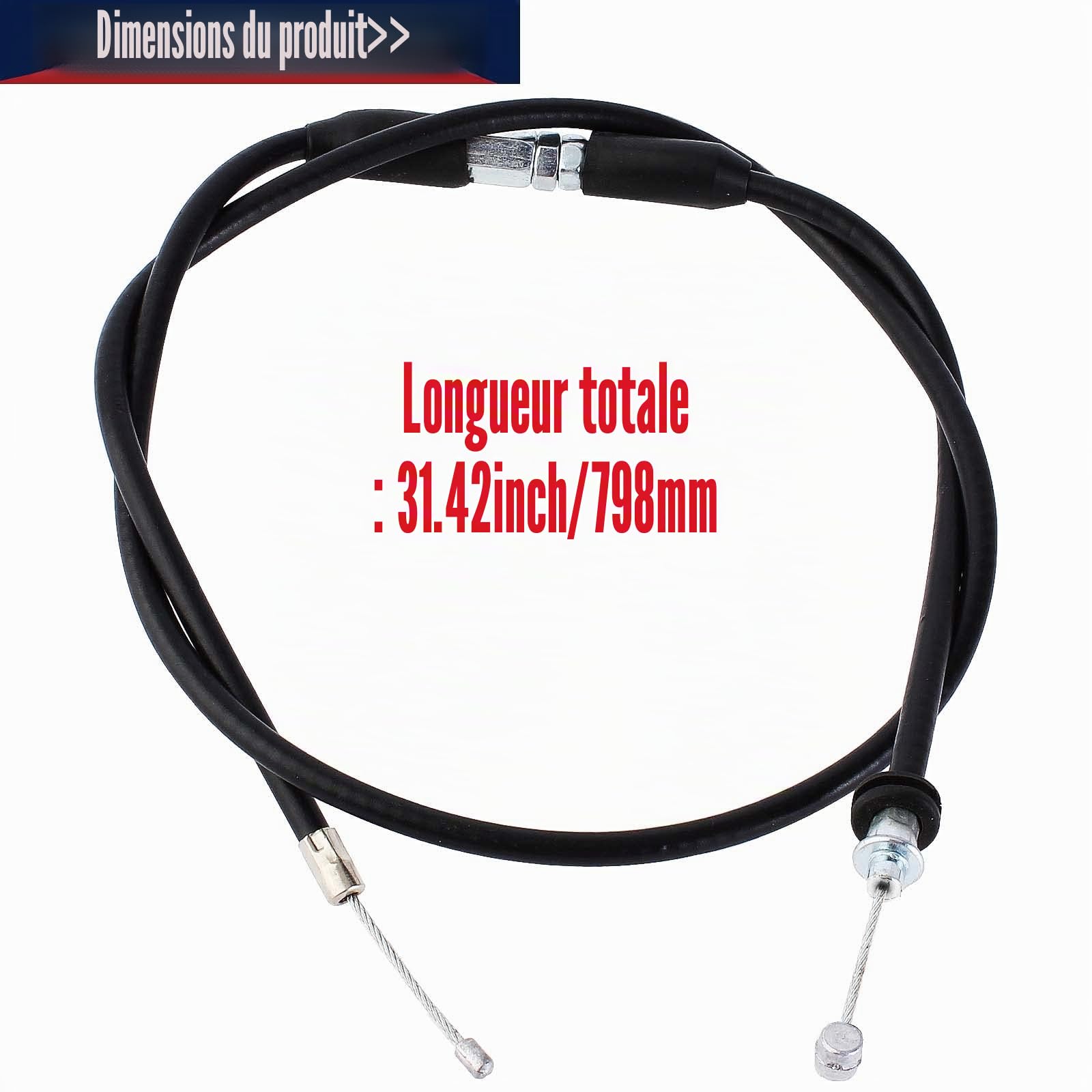 Câble d'Accélérateur de 78,7 cm pour 49, 50, 70, 90, 110, 125 cc ATV Quad 4 Roues Mini Pit Dirt Bike pour Enfants - Compatible avec TaoTao, Kazuma, Buyang, Coolsport, Roketa, Sunl, Baja, Kymco