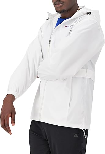 Miniatura 3 de Champion Chaqueta para hombre, chaqueta con cremallera completa, resistente al viento, chaqueta resistente al agua para hombres
