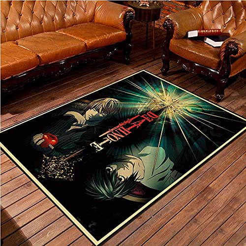 XuJinzisa Death Note Patrón Alfombra Área De Alfombra Alfombra 3D Alfombra De Sala De Estar Alfombra De Dormitorio De Franela Súper Suave 60X100Cm B6186 Cover