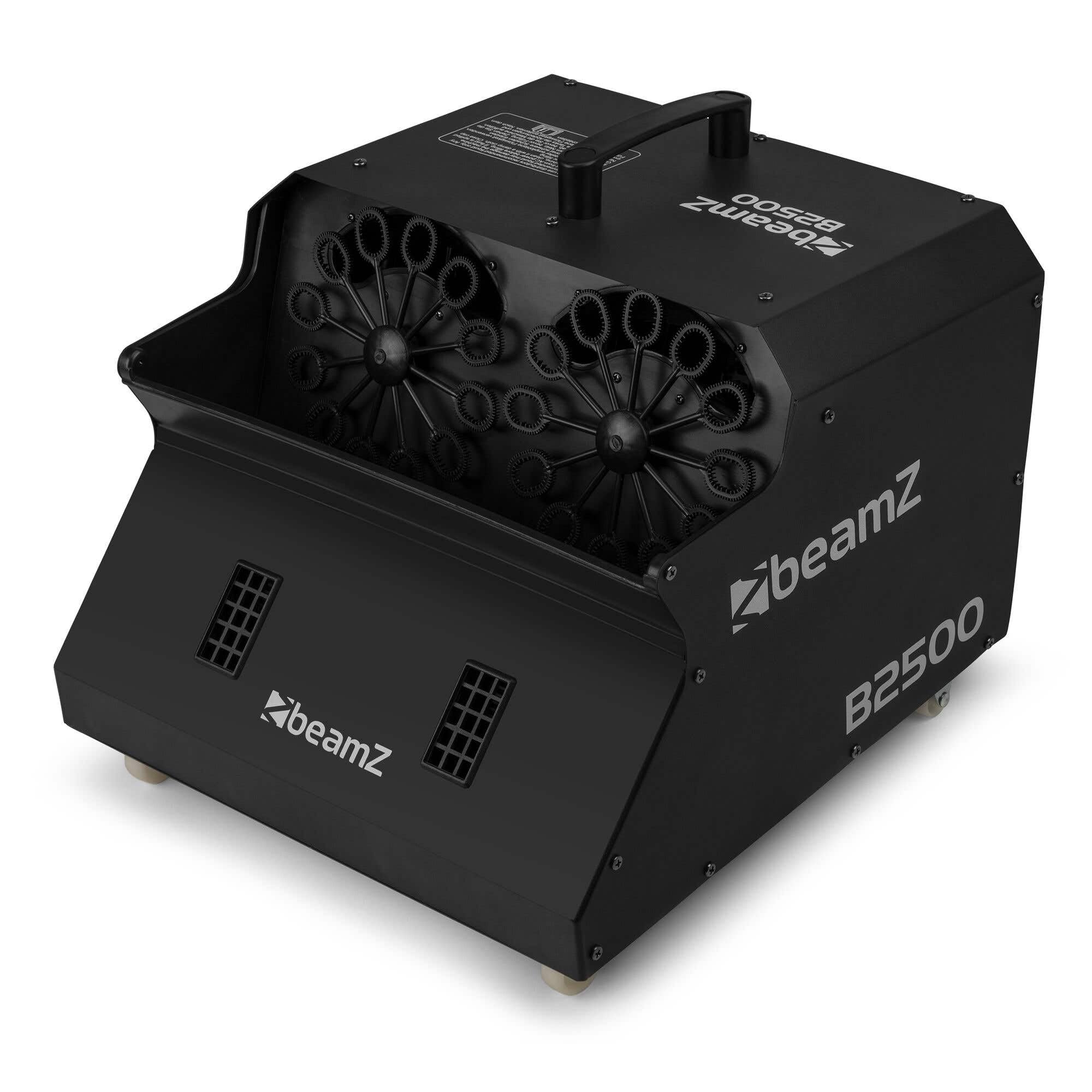 BeamZ B2500 - Automatische Seifenblasenmaschine Hochzeit Seifenblasen Maschine, inkl. Fernbedienung, 100 Watt, Bubble Machine, Seifenblasen Hochzeit Machine, Effektmaschine - Schwarz