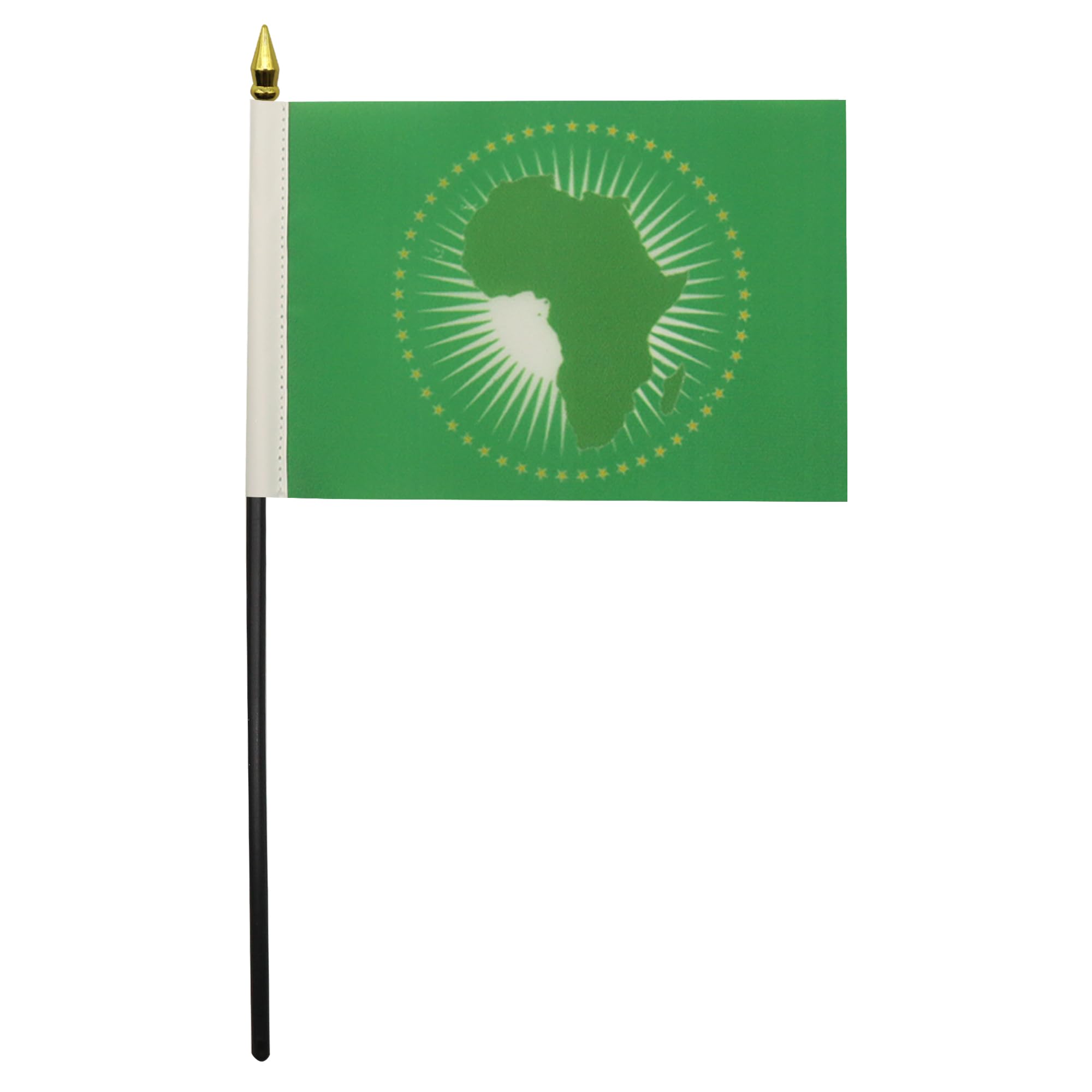 AZ FLAG, African Union Table Flag 4'' x 6'', UA Mini Desk Flag 100% Polyester 15 x 10 cm, Office Mini Banner with 10'' Pole - Image 2